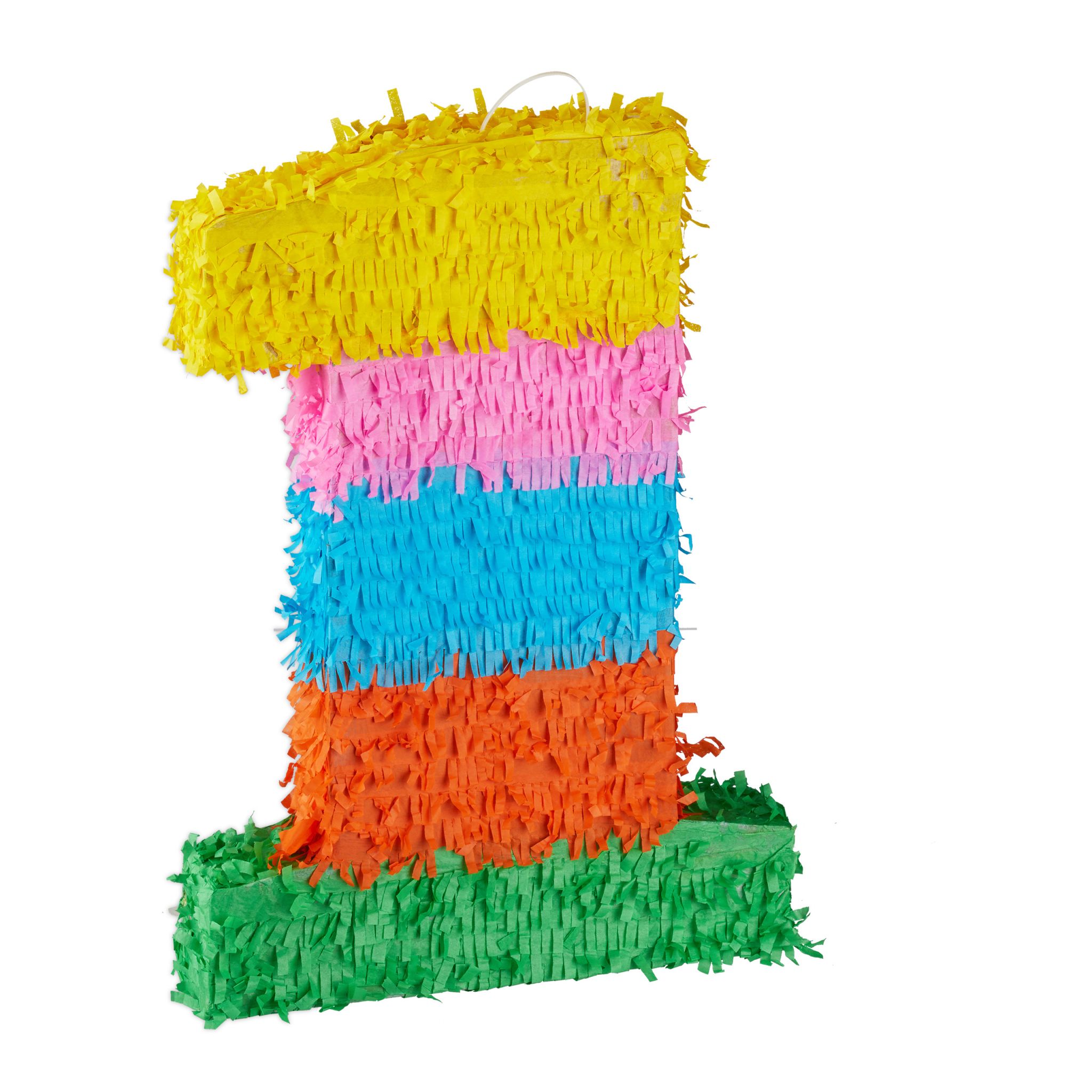 Pinata Geburtstag Zahl Gelb-Grün-Rosa