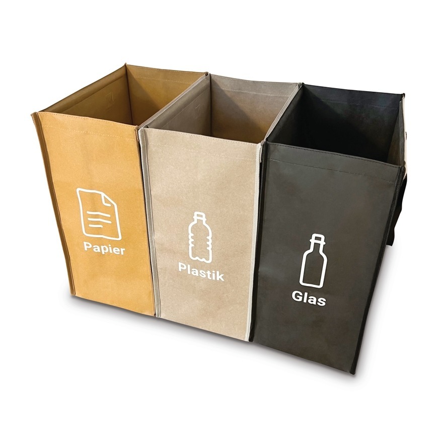Mülltrennsystem 3er Set (mit Beschriftung)