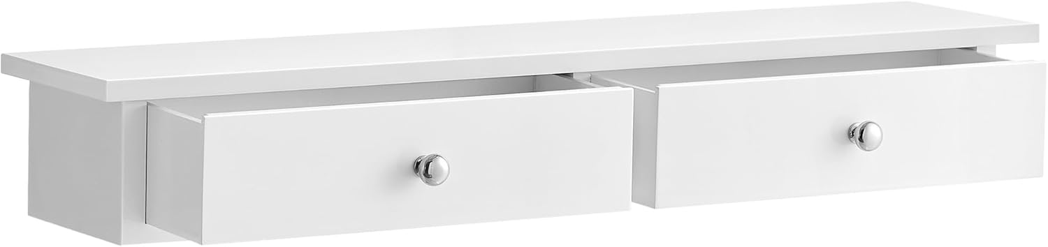 Wandregal mit Schubladen, modern, weiss