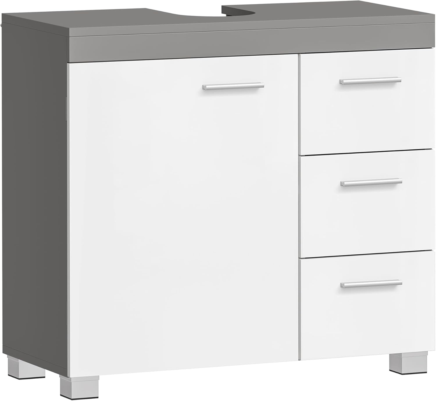 Badezimmerschrank 3 Schubladen Wolkenweiss Zementgrau