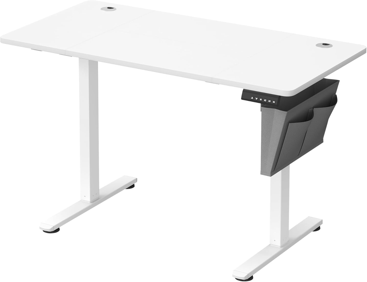 Elektrischer Höhenverstellbarer Schreibtisch Weiss Holz