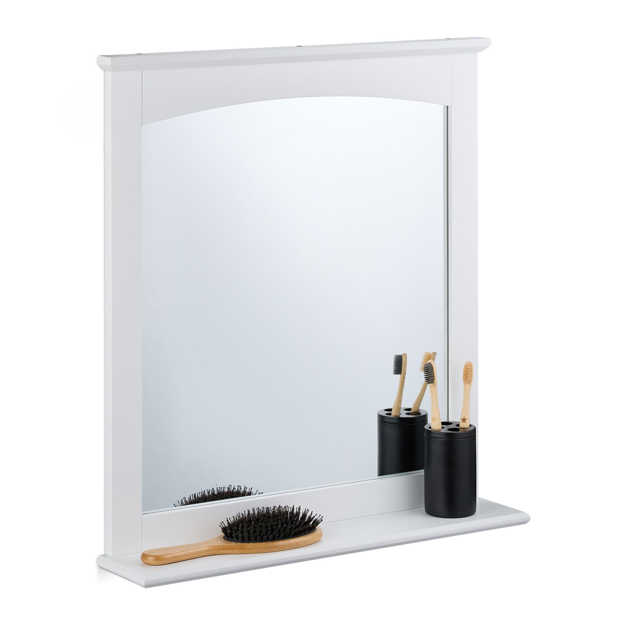 Badezimmerspiegel mit Ablage MDF Weiss