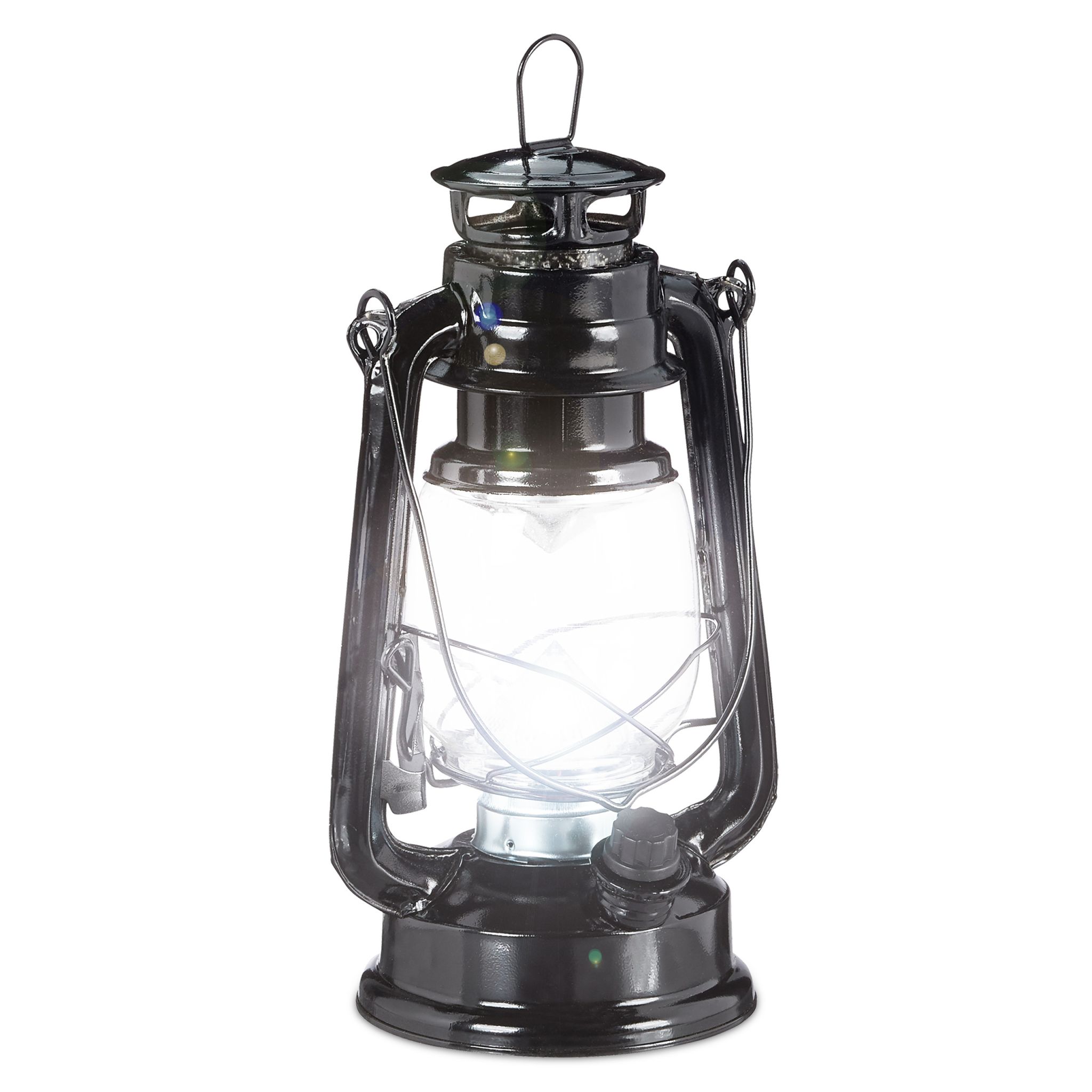 Sturmlaterne LED Schwarz-Transparent