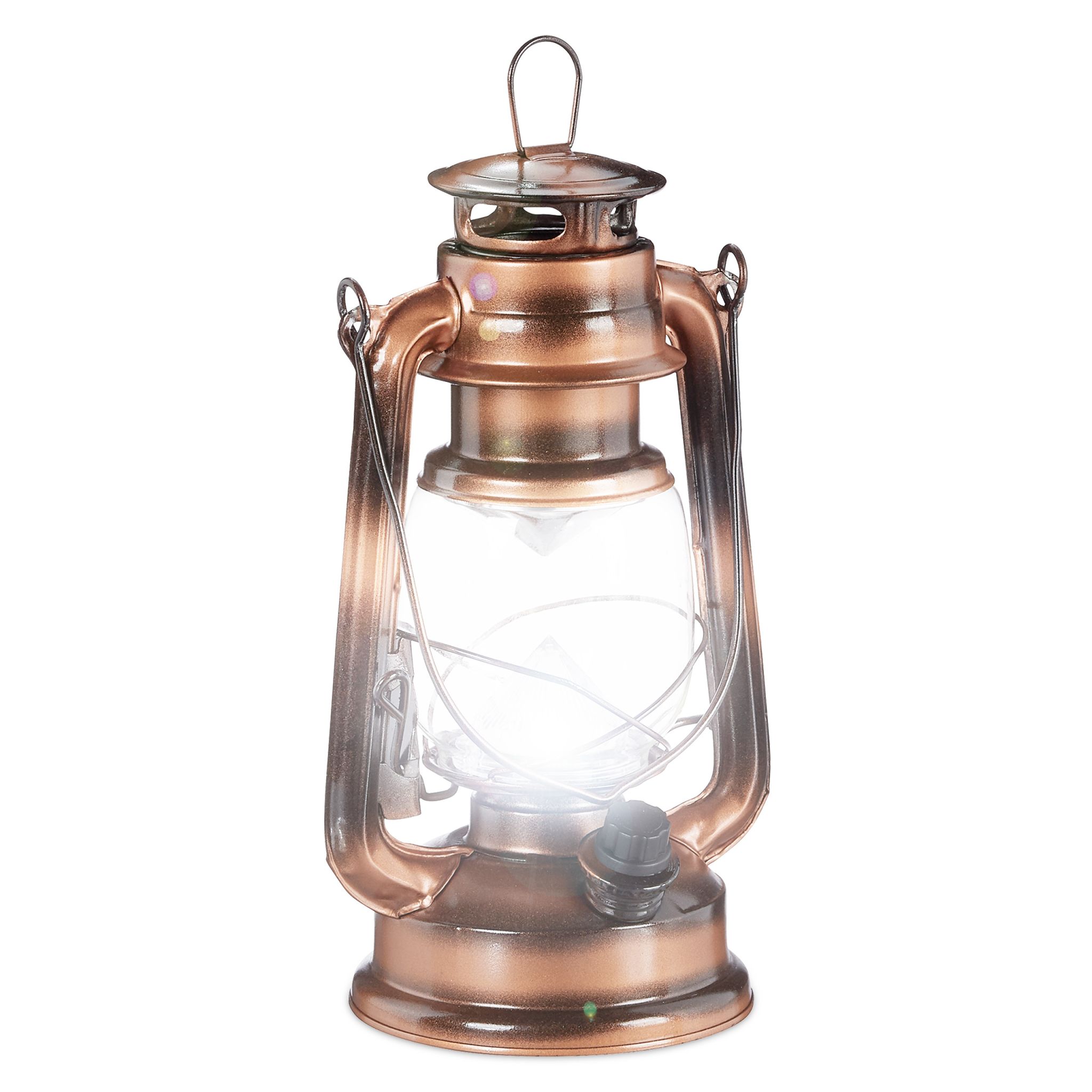Sturmlaterne LED Kupfer-Transparent
