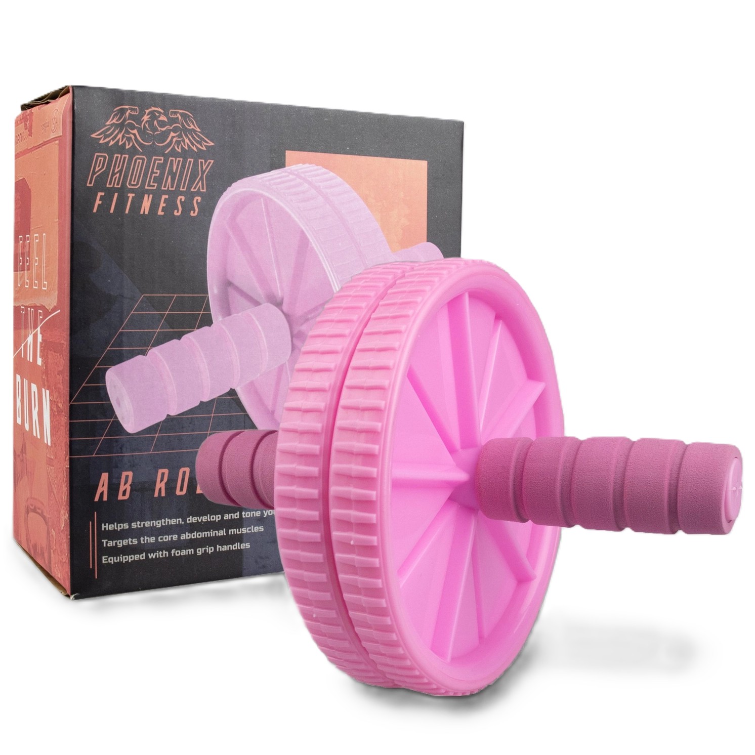 Abdominal Roller Mit Verstellbarem Doppelrad Pink