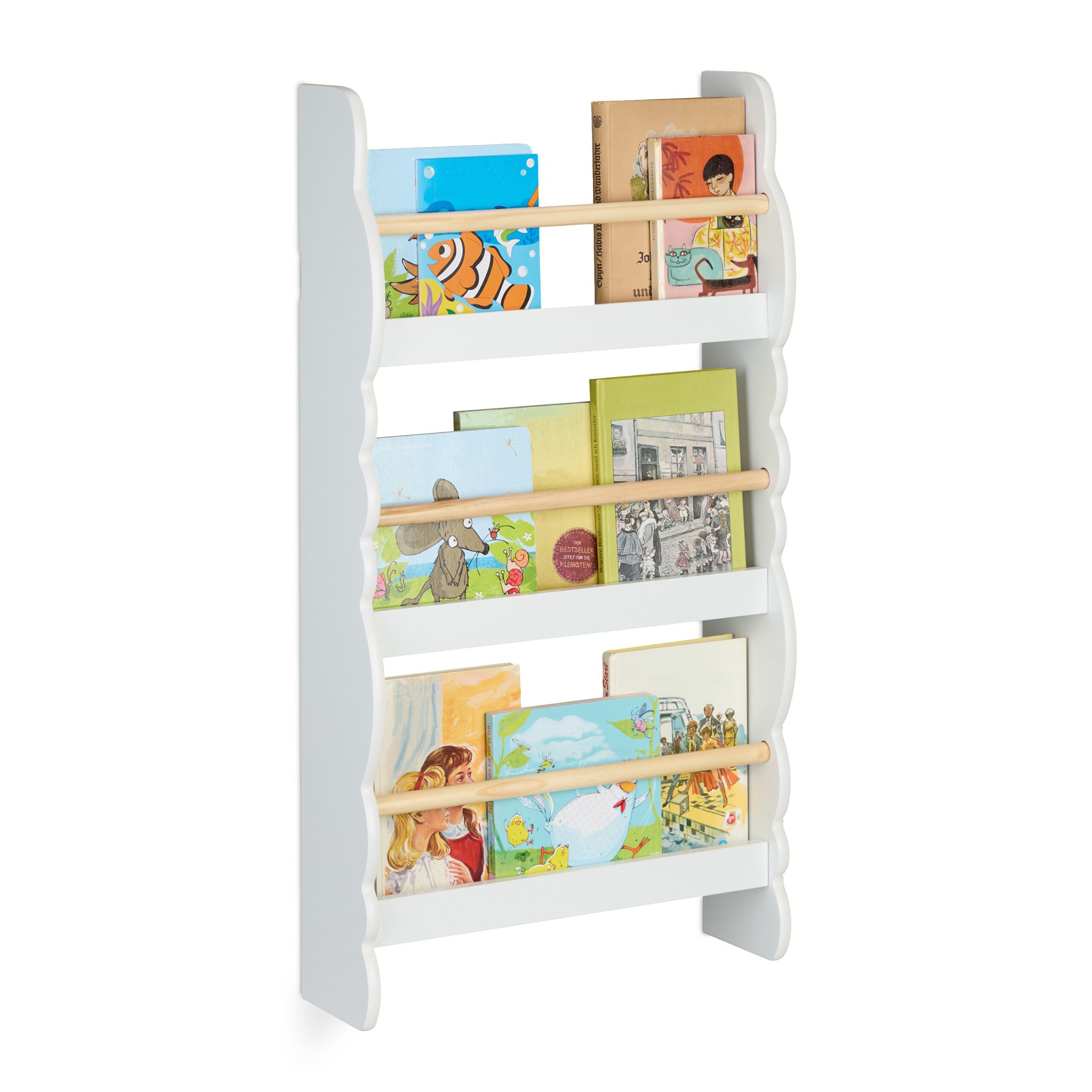Bücherregal Kinder Wolke Weiss-Hellbraun