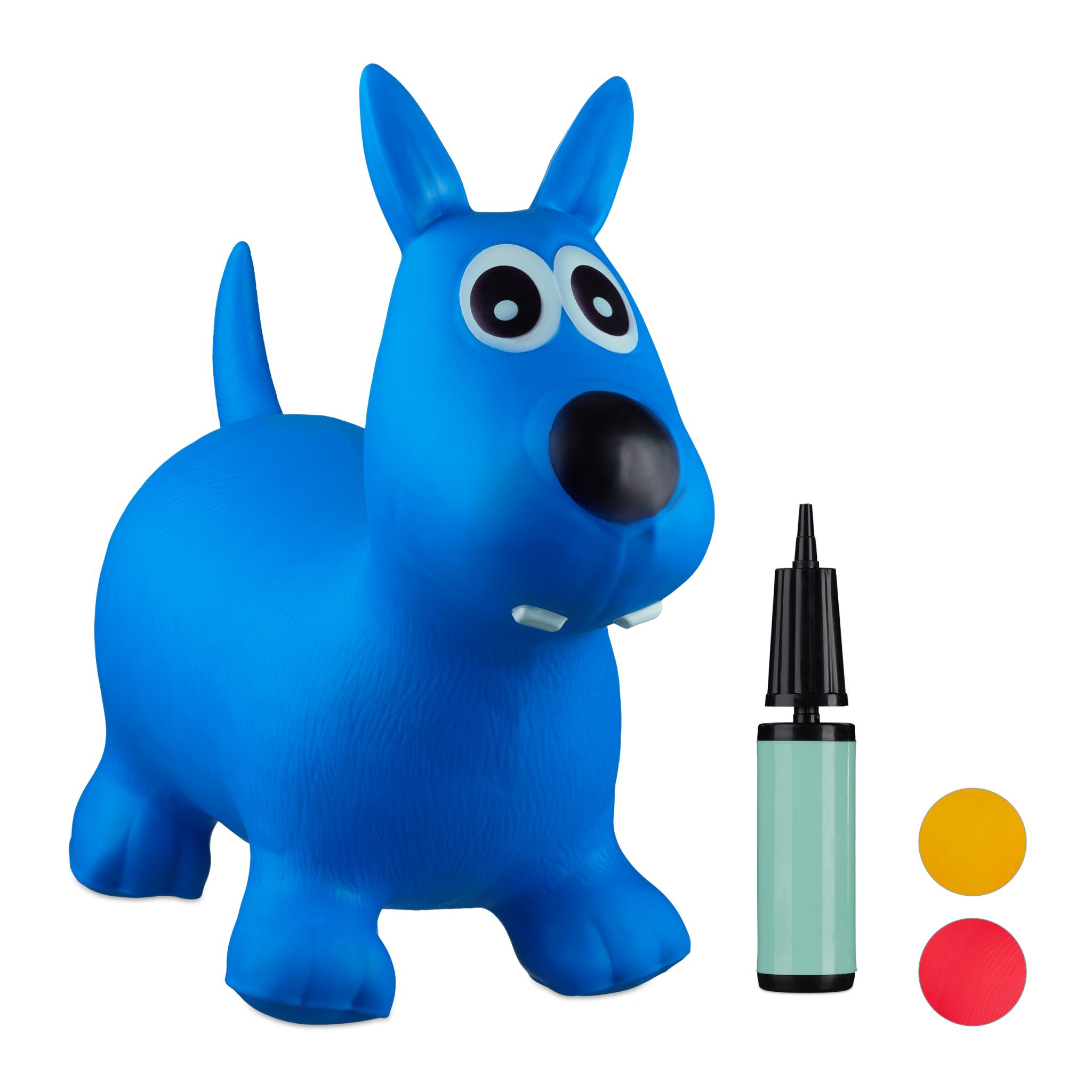 Hüpftier Hund Weiss-Blau-Schwarz