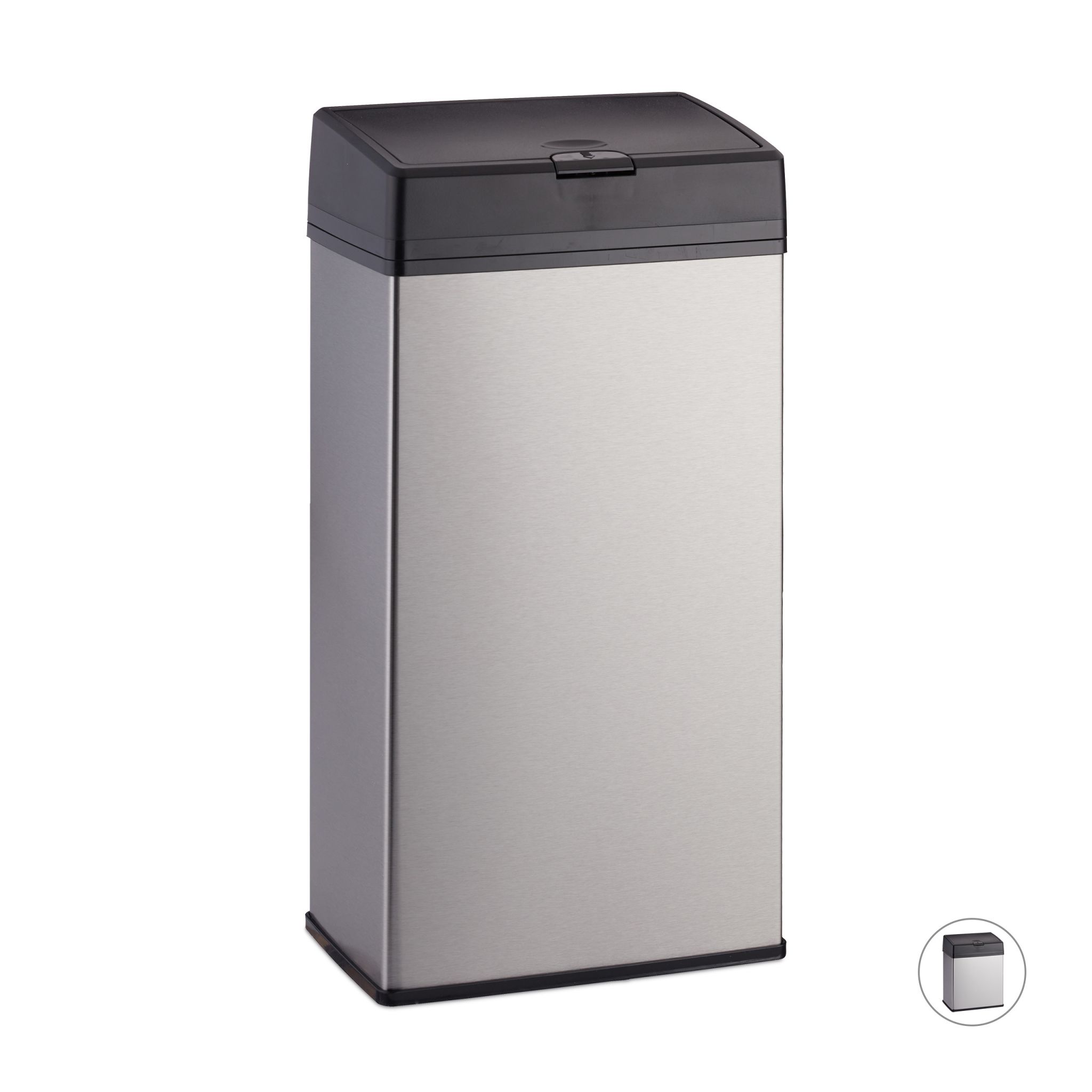 Kosmetikeimer Edelstahl Schwarz-Silber