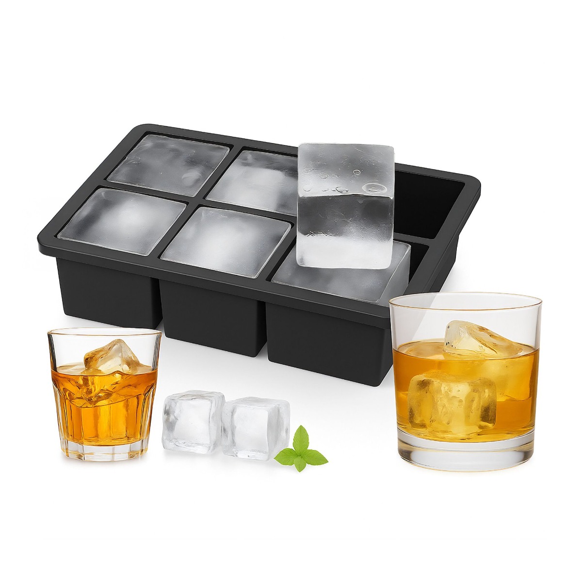 Eiswürfelform Silikon 5cm Schwarz