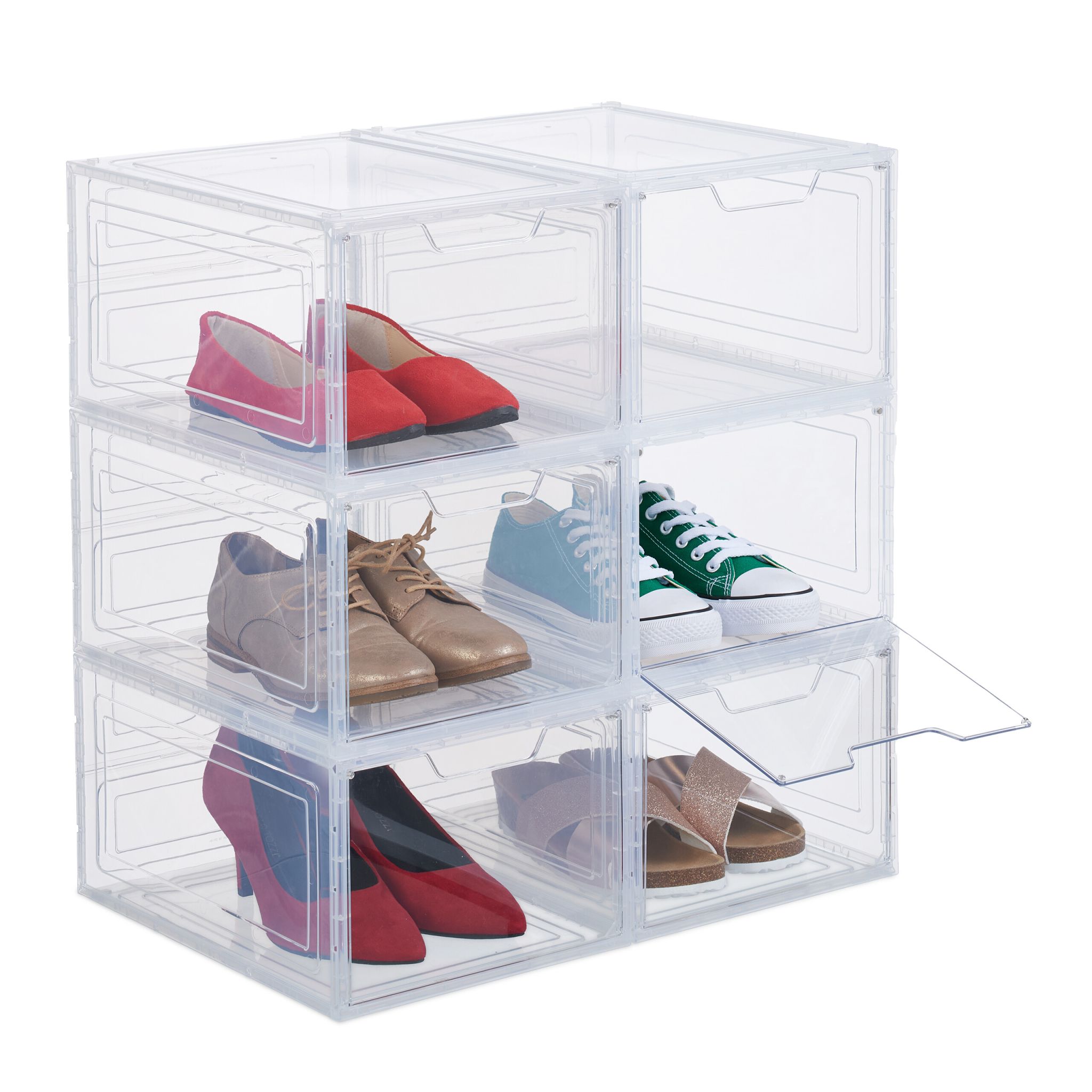 Schuhboxen 6er-Set Transparent