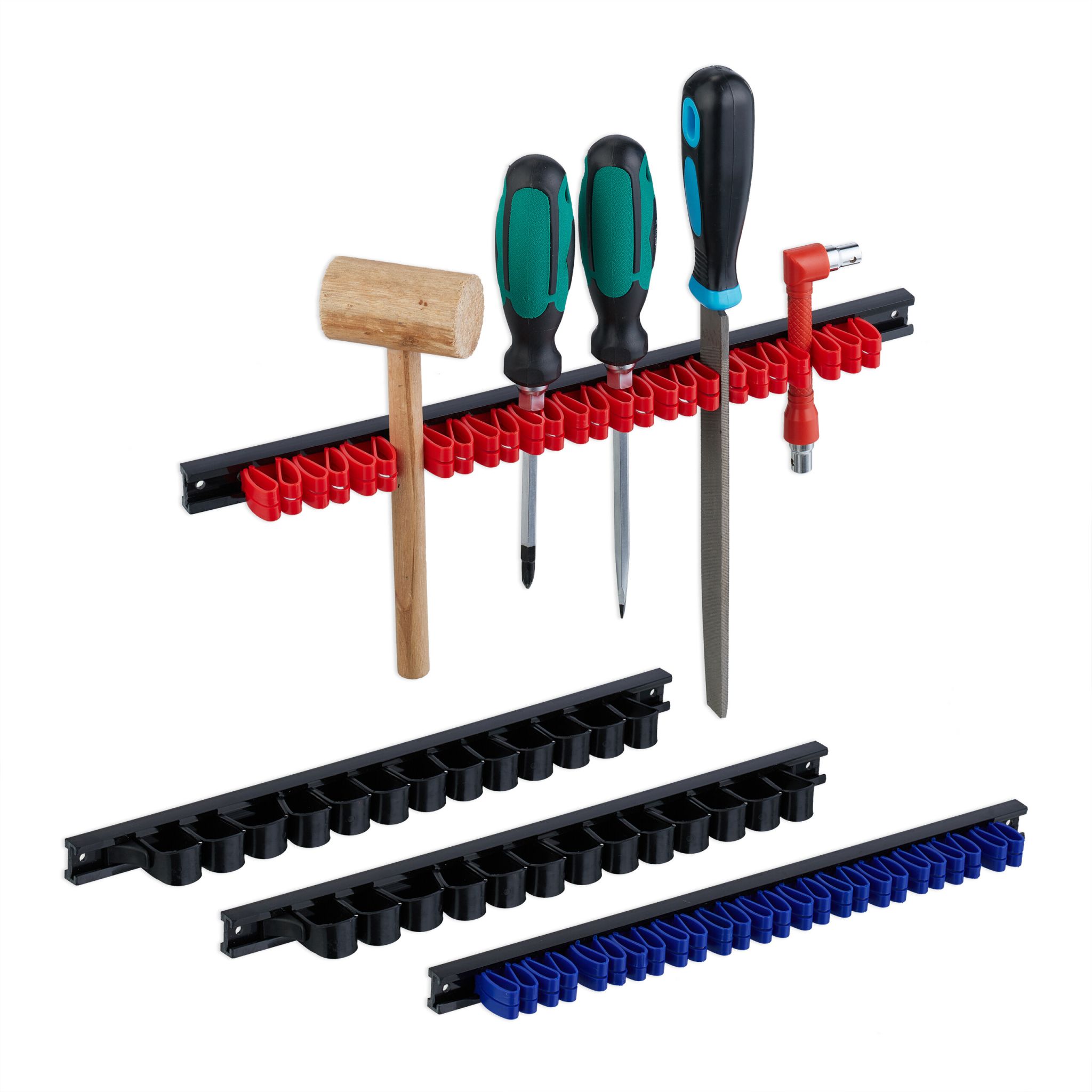 Werkzeughalter 4er-Set Blau-Rot-Schwarz