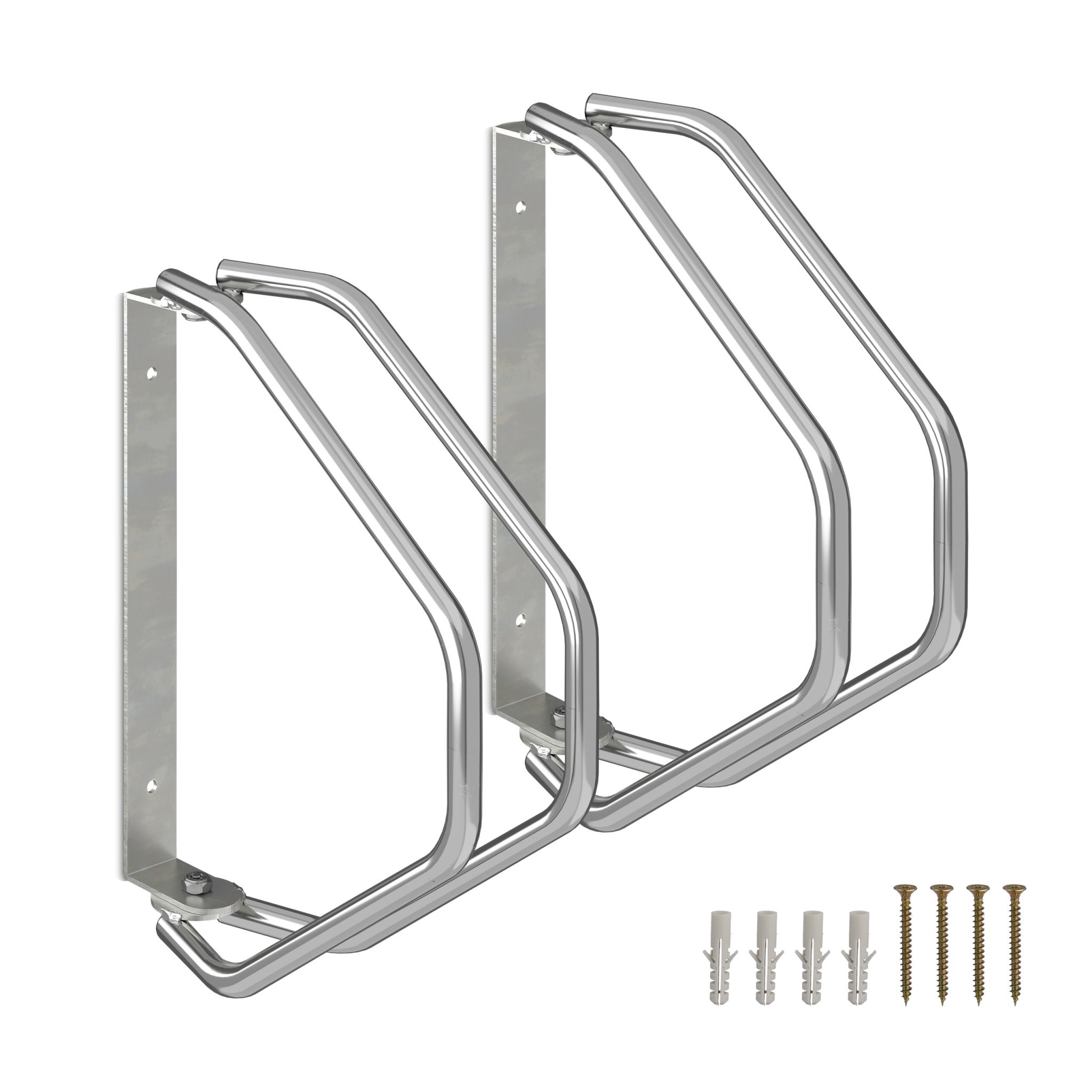 Schwenkbarer Fahrradständer Wand Set Silber