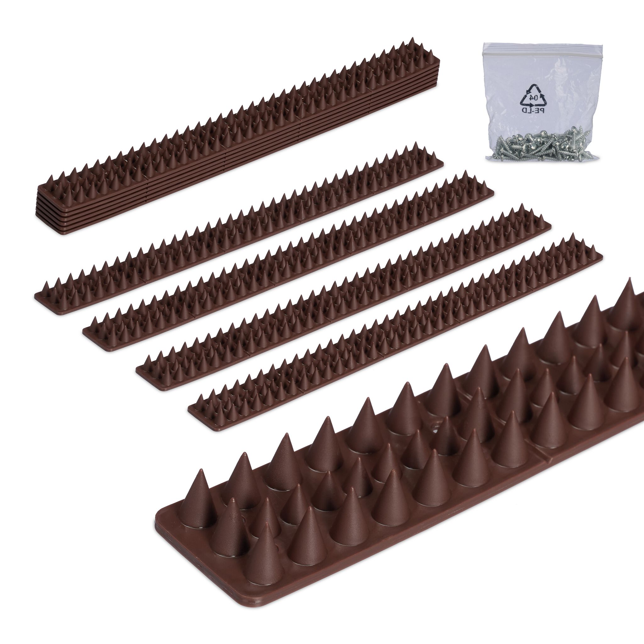 Vogelabwehr Spikes Kunststoff Braun