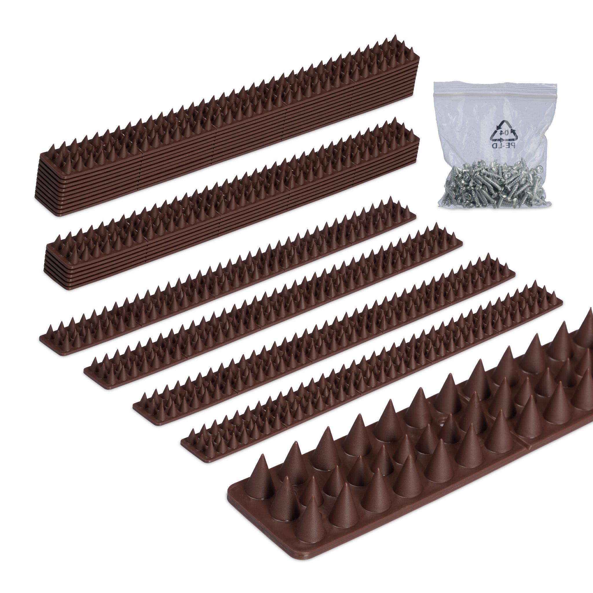 Vogelabwehr Spikes Kunststoff Braun