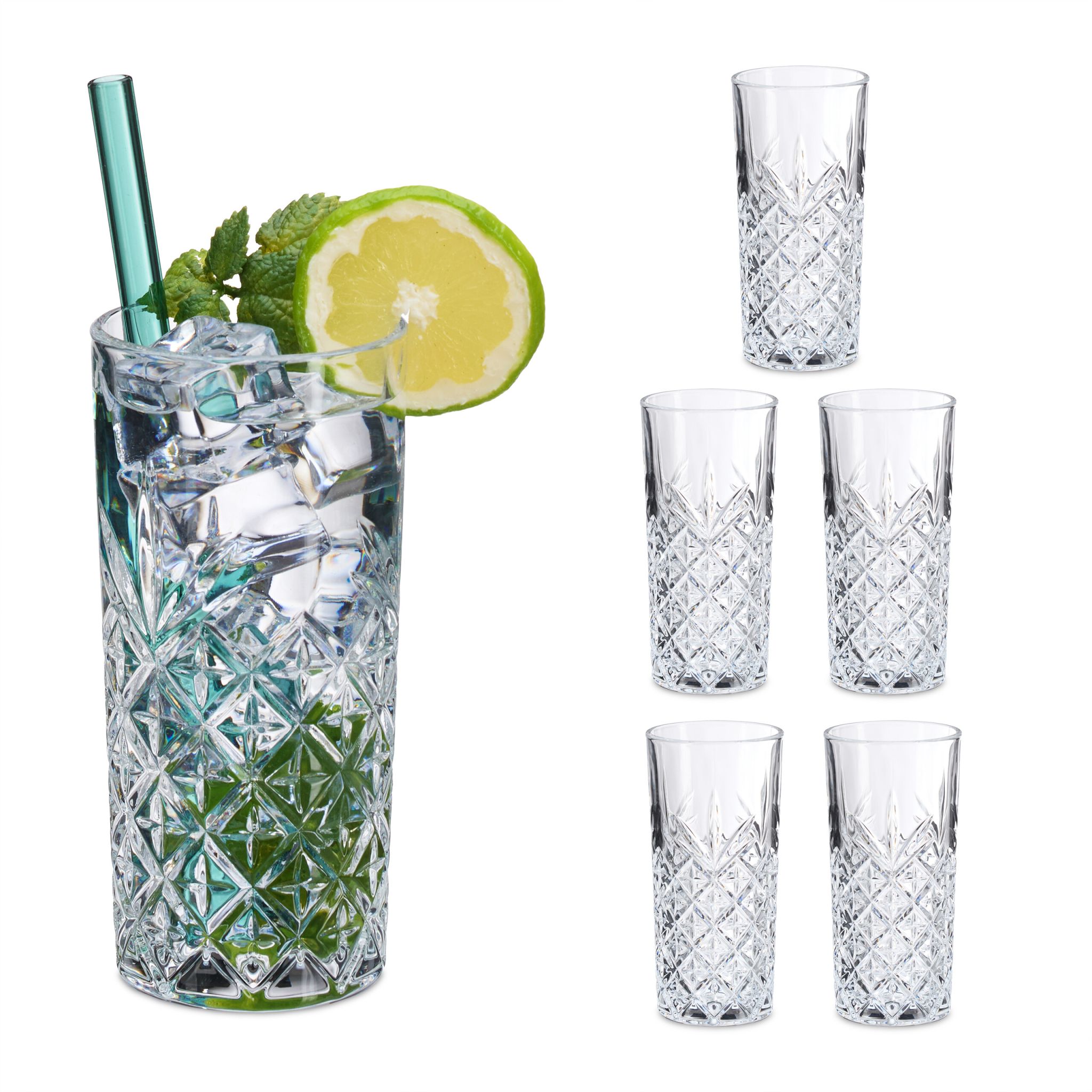 Longdrinkgläser 6er-Set Transparent