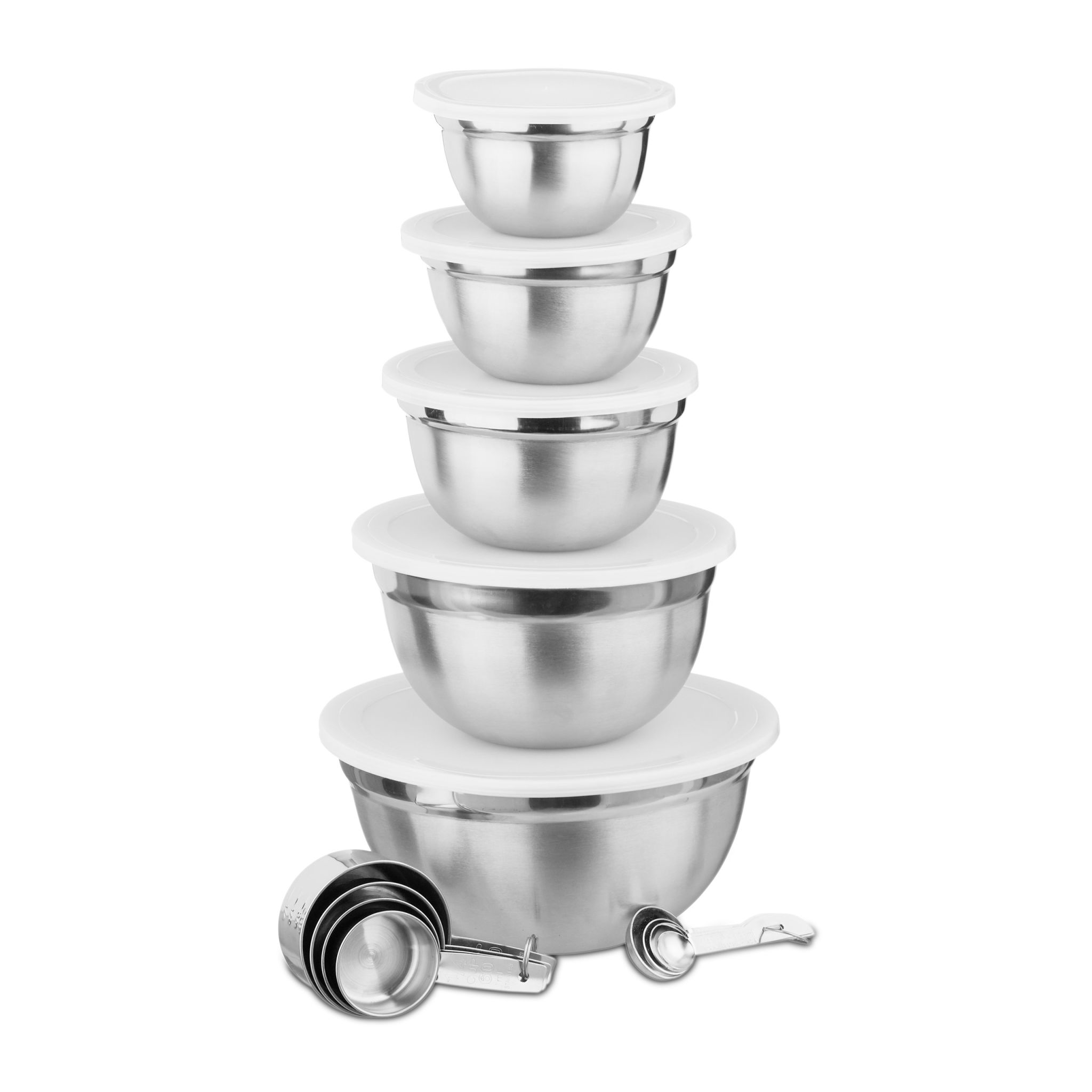 Küchen Set 18-teilig Weiss-Silber