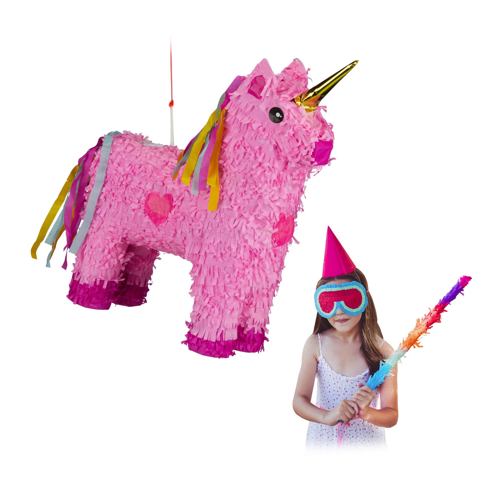 Pinata Einhorn Gold-Pink
