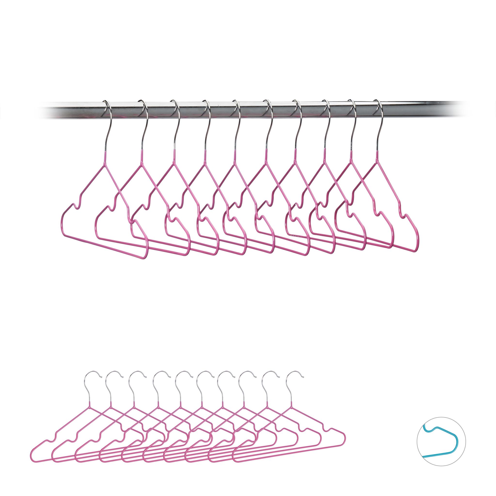 Kinderkleiderbügel 20er-Set Pink-Silber