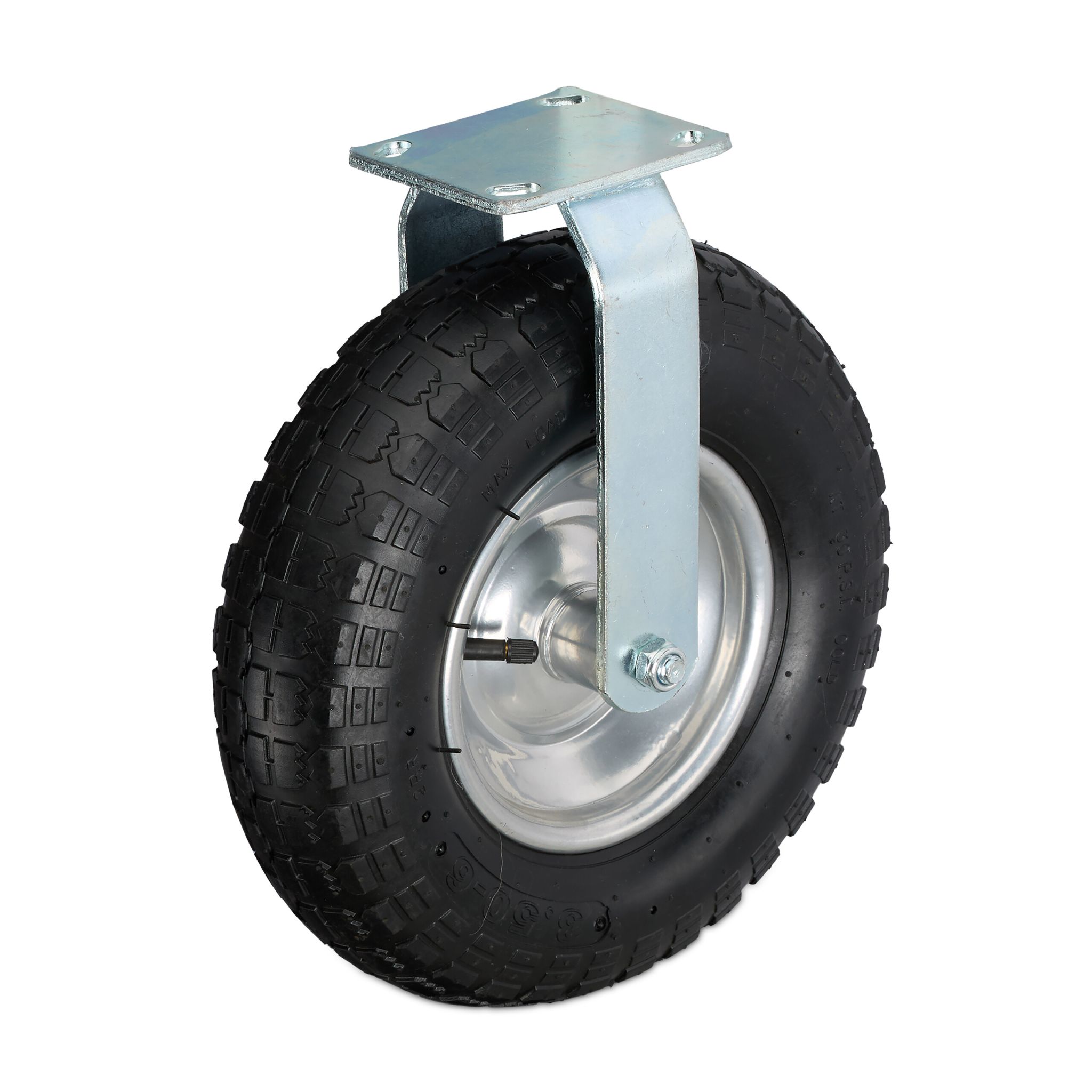 Bockrolle 3.50-6 Schwarz-Silber