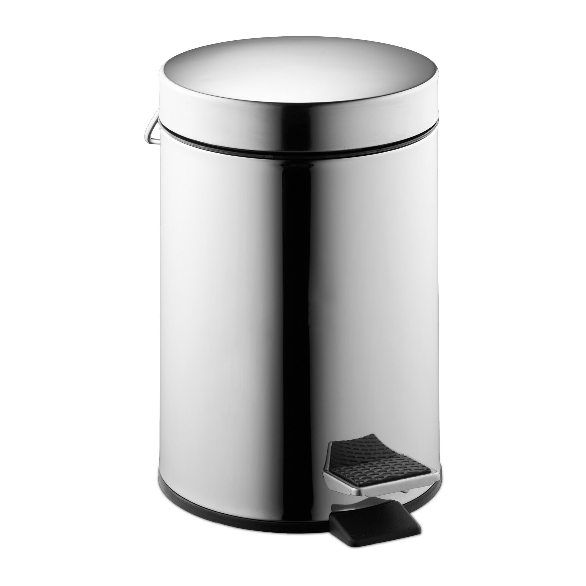 Kosmetikeimer Edelstahl 3 Liter Schwarz-Silber