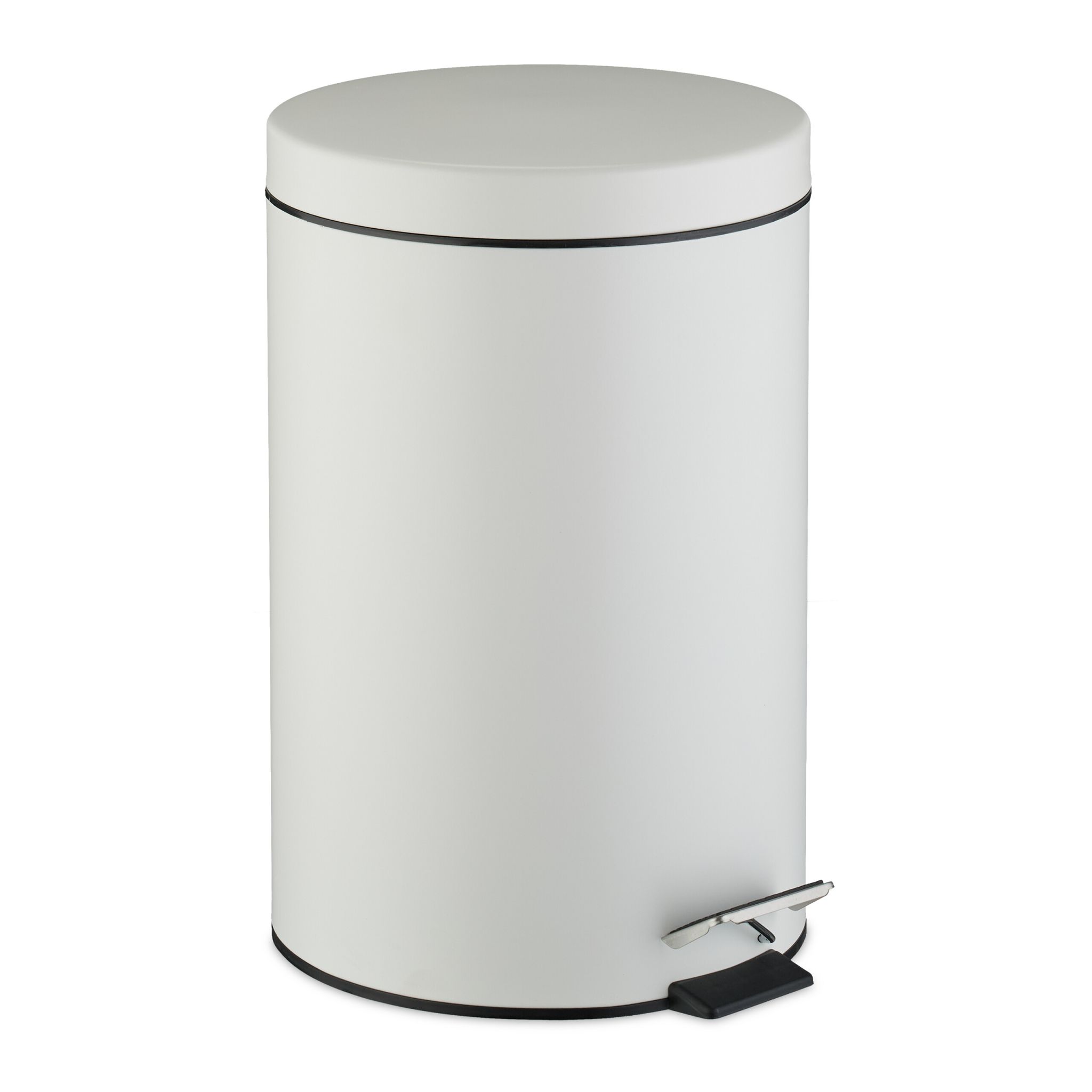 Runder Mülleimer Küche 20L Weiss-Schwarz