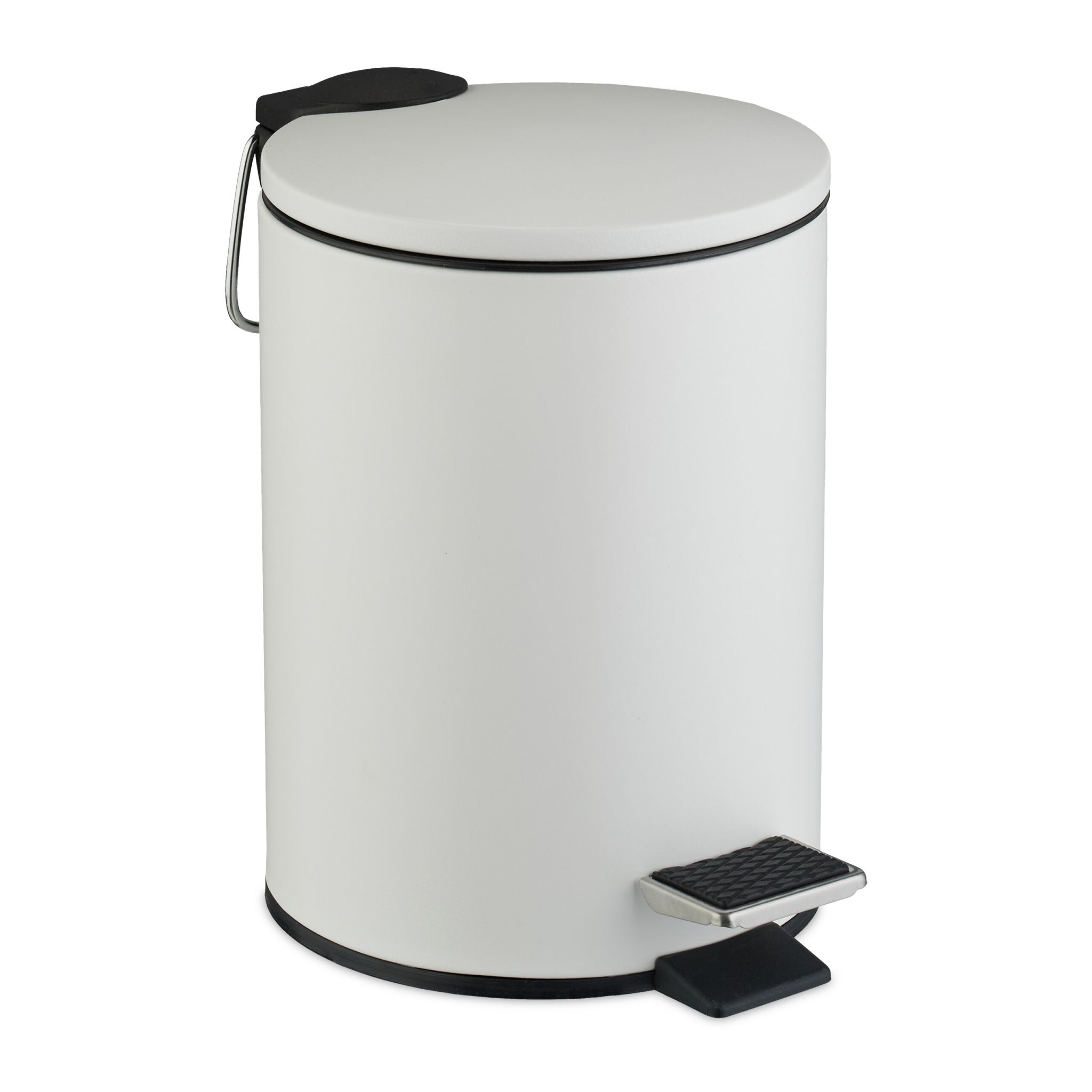 Runder Kosmetikeimer 3 Liter Weiss-Schwarz