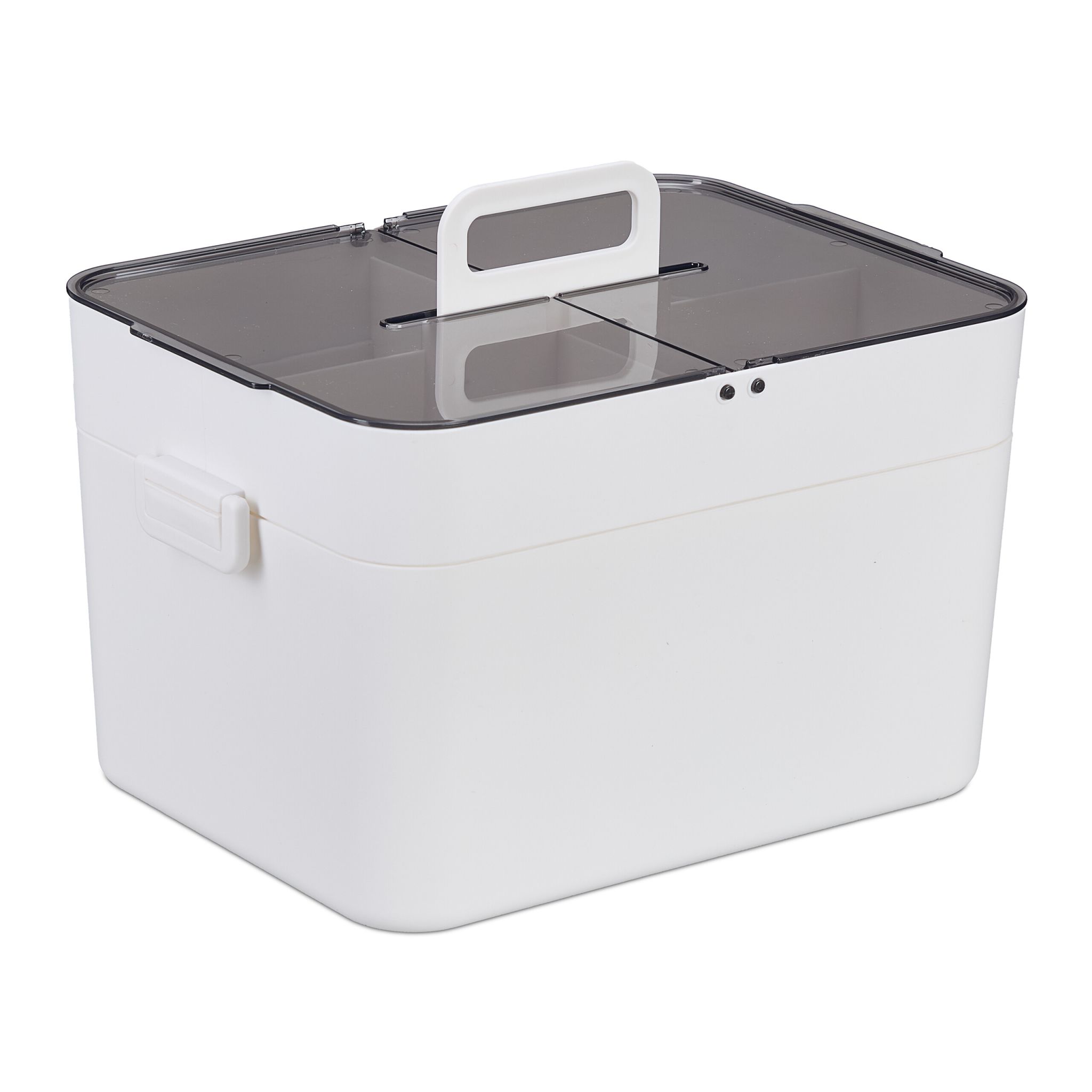 Hausapotheke mit 2 Etagen Weiss-Transparent