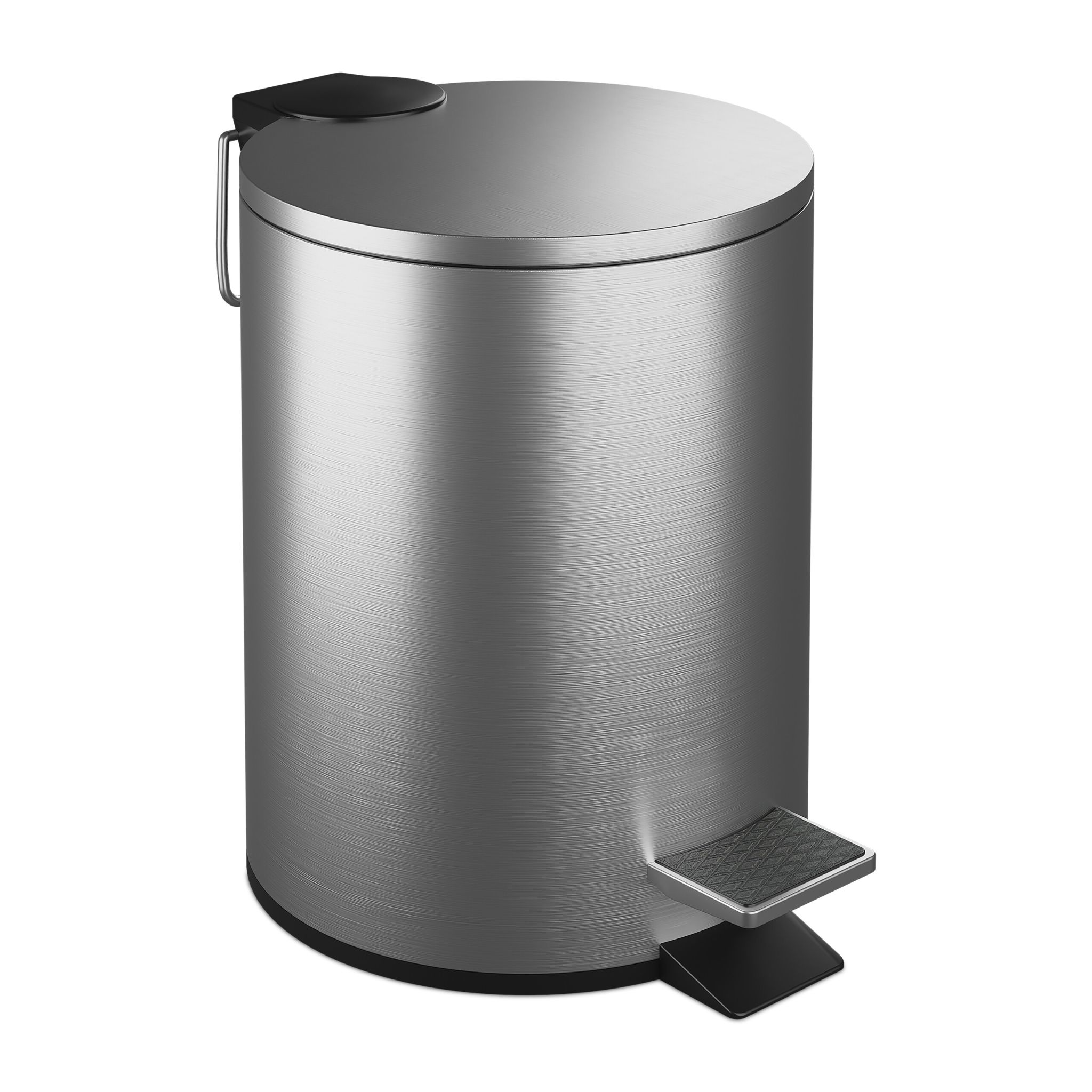 Kosmetikeimer Edelstahl 3 Liter Schwarz-Silber