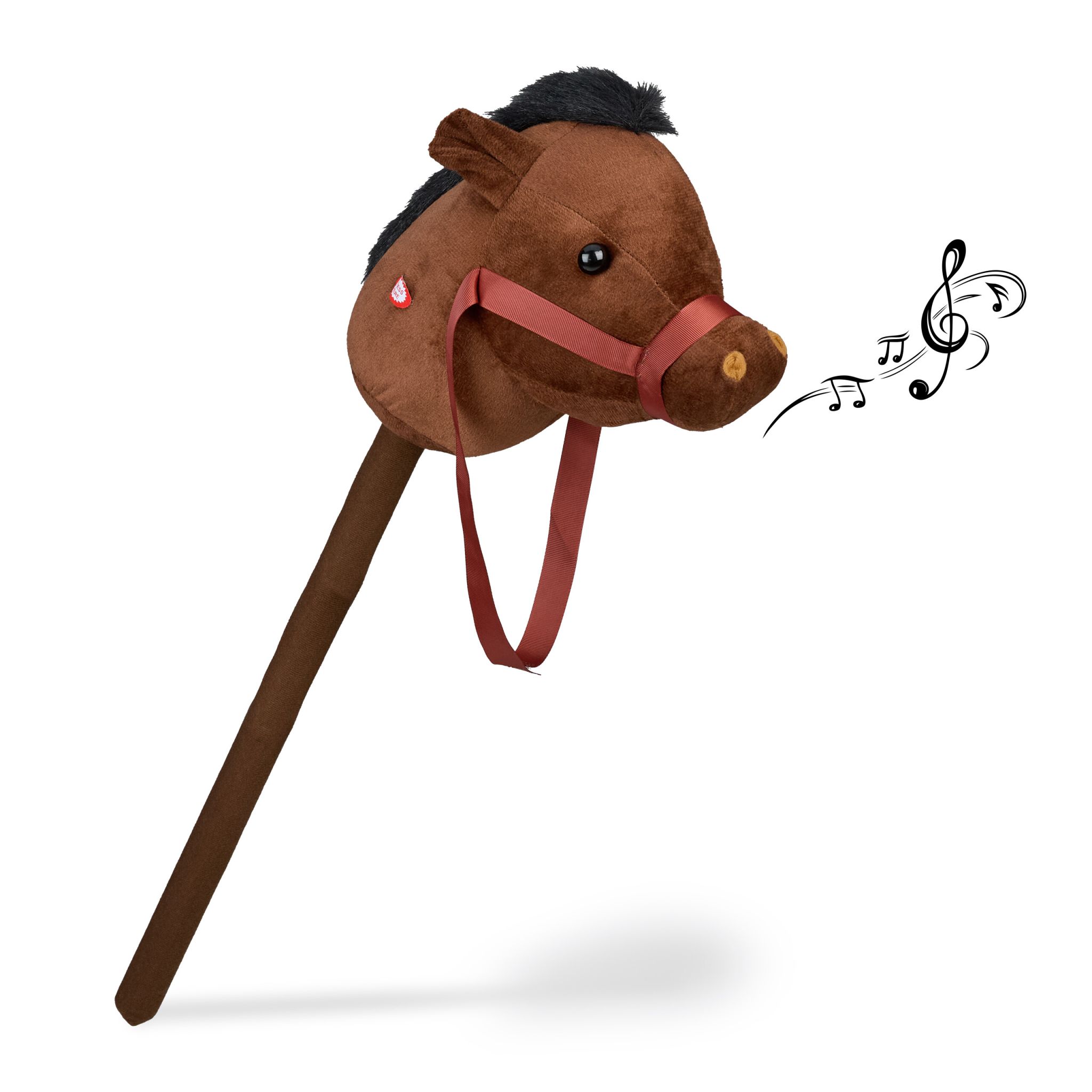 Steckenpferd mit Sound Braun-Dunkelrot-Schwarz