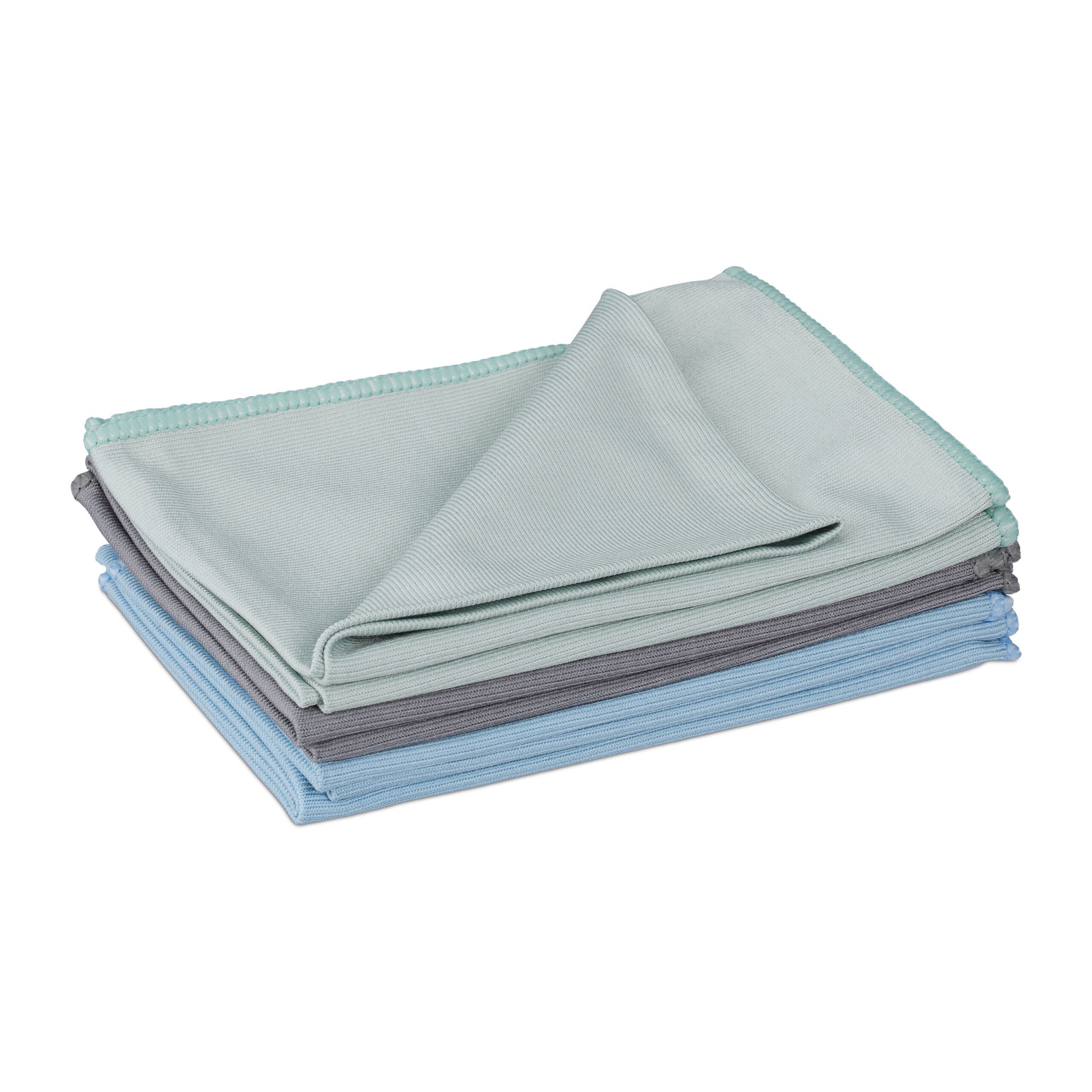 Mikrofasertücher 40x60cm 6er-Set Hellblau-Türkis-Grau