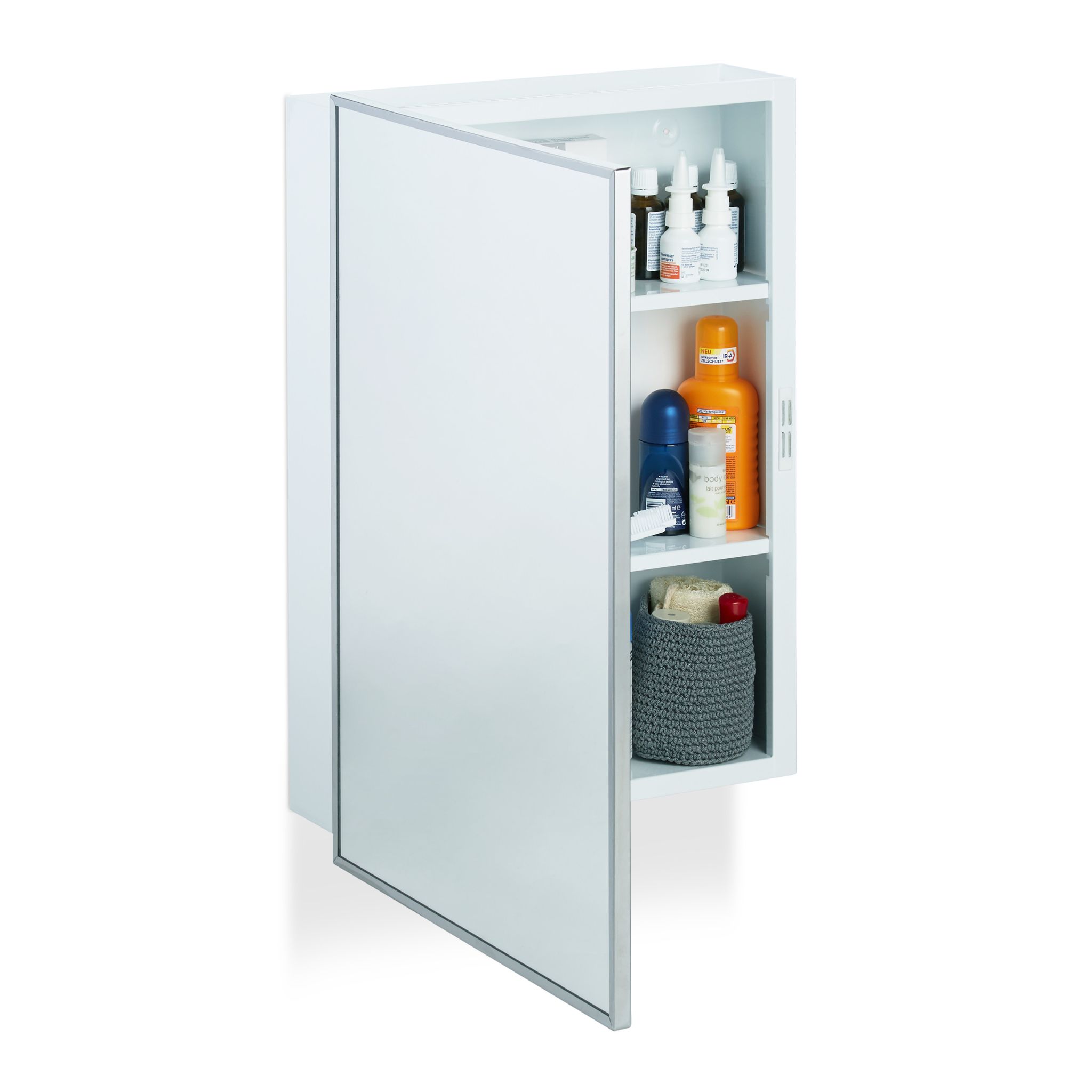 Spiegelschrank Bad Weiss-Transparent