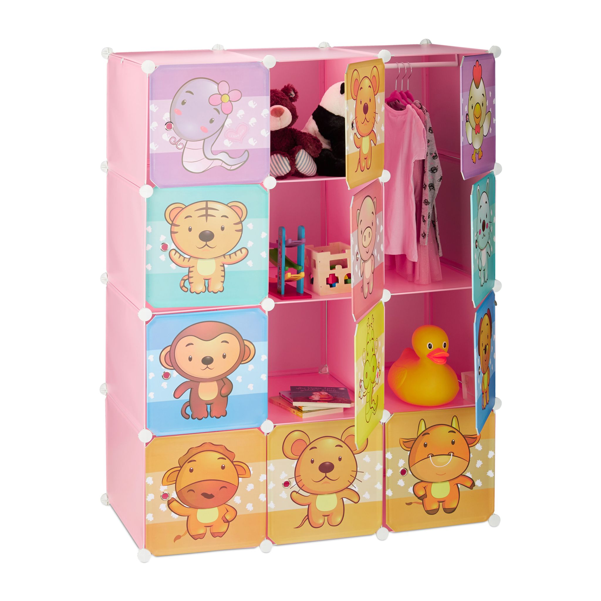 Steckregal Kinderzimmer mit Motiv Orange-Pink-Rosa