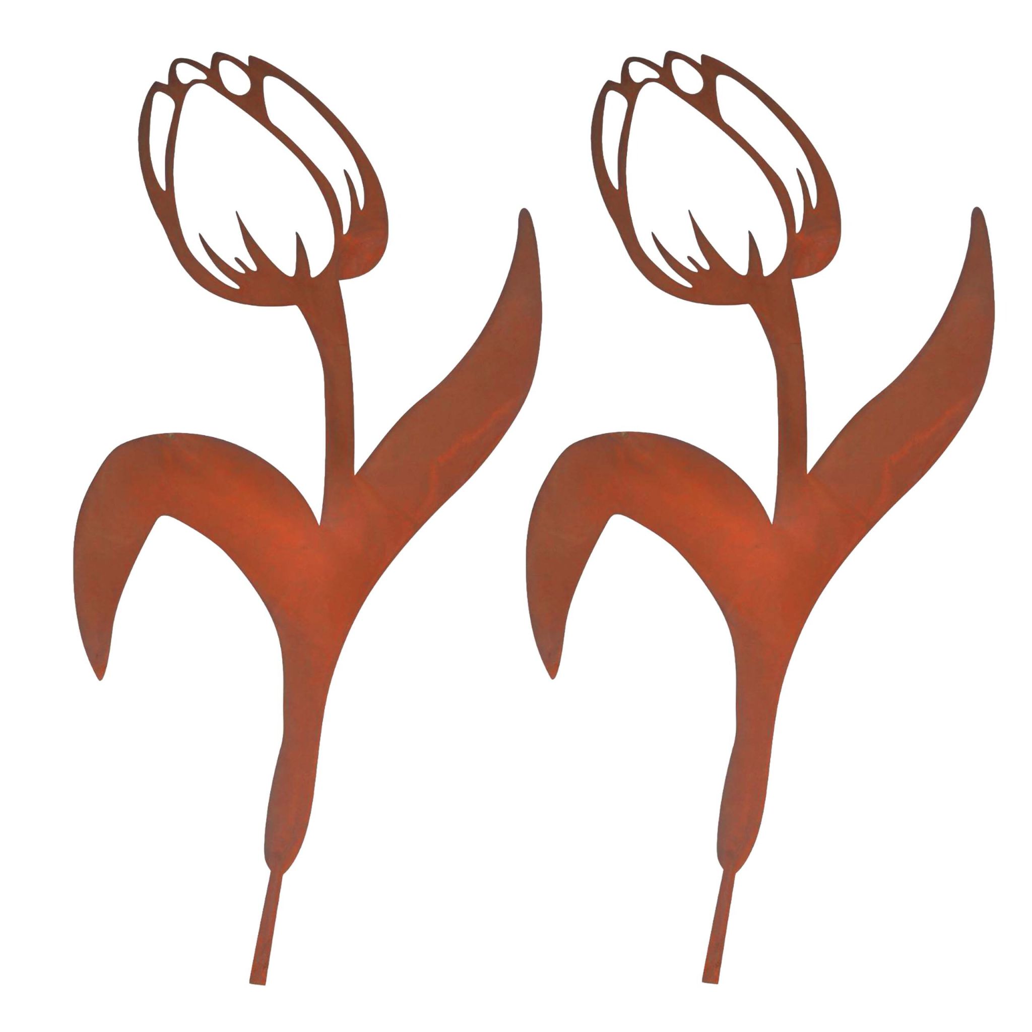 Gartenstecker Tulpe 2er-Set Braun