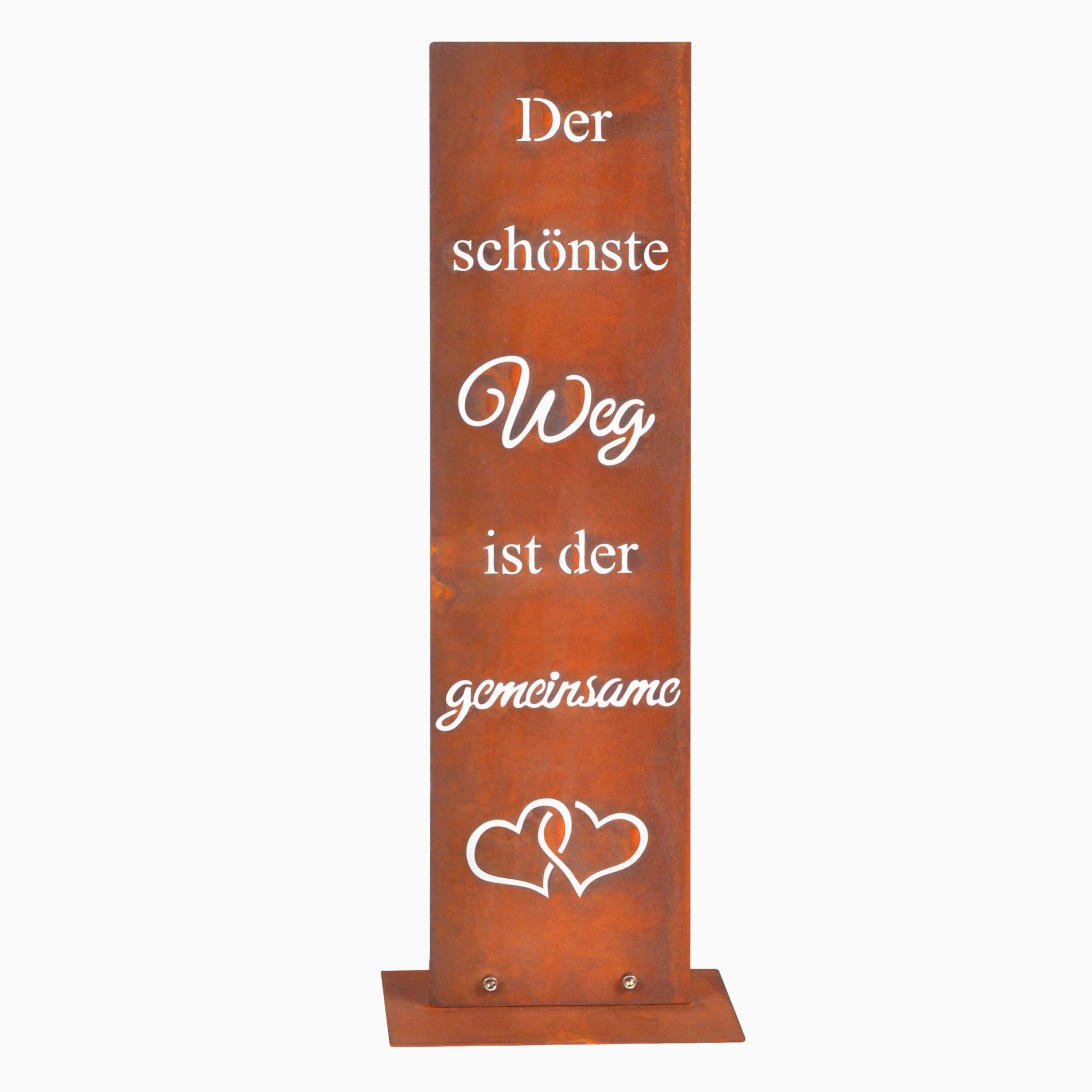 Gartendeko Rostoptik Schild Braun