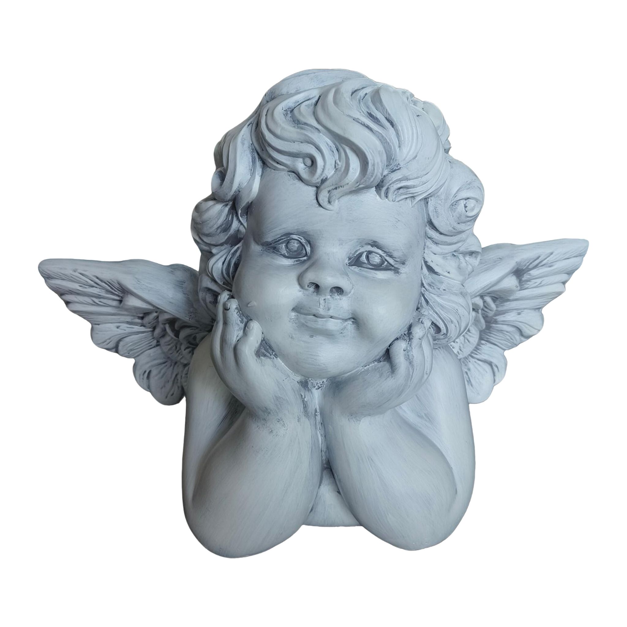 Liegender Grabengel 31cm Grau