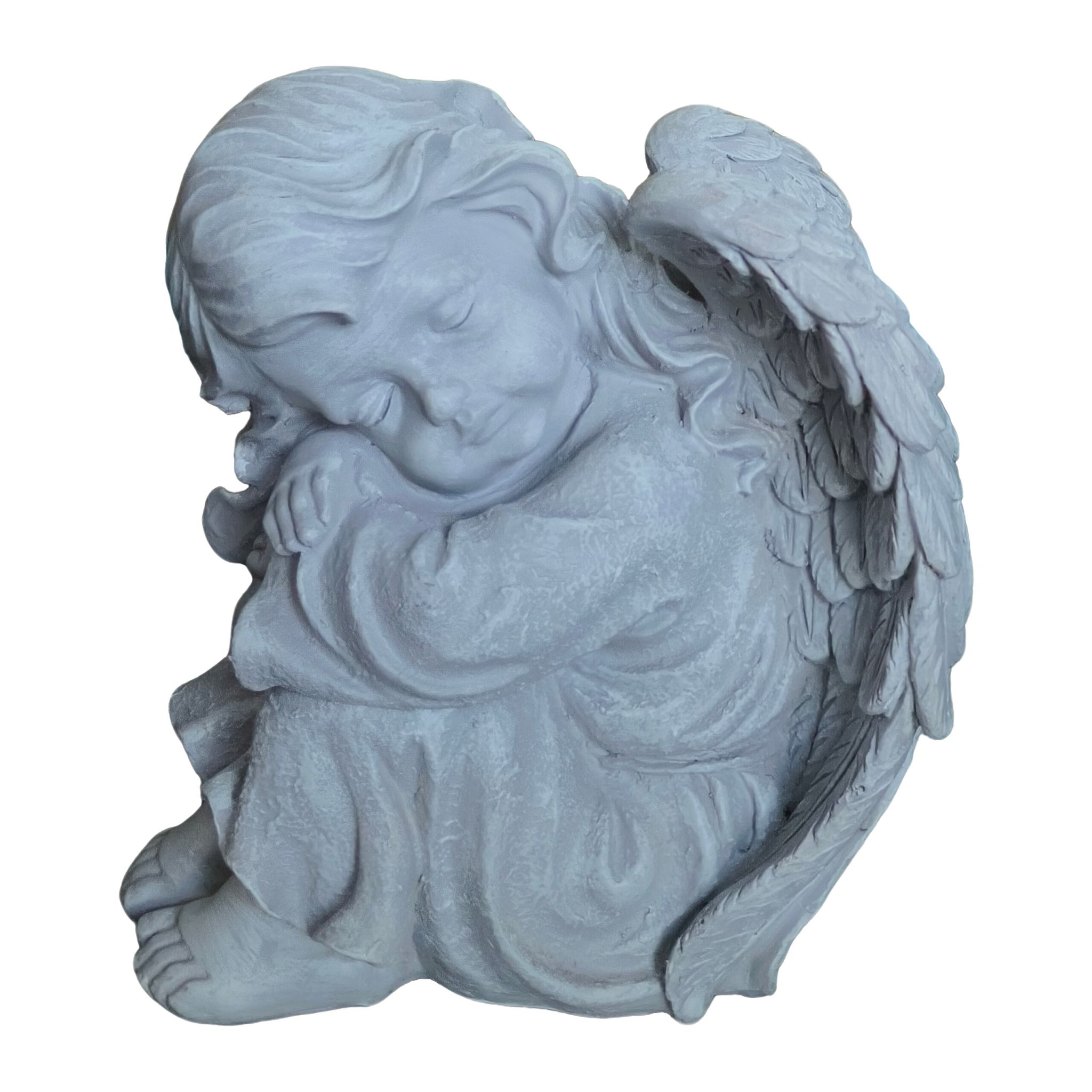 Schlafender Grabengel 24cm Grau
