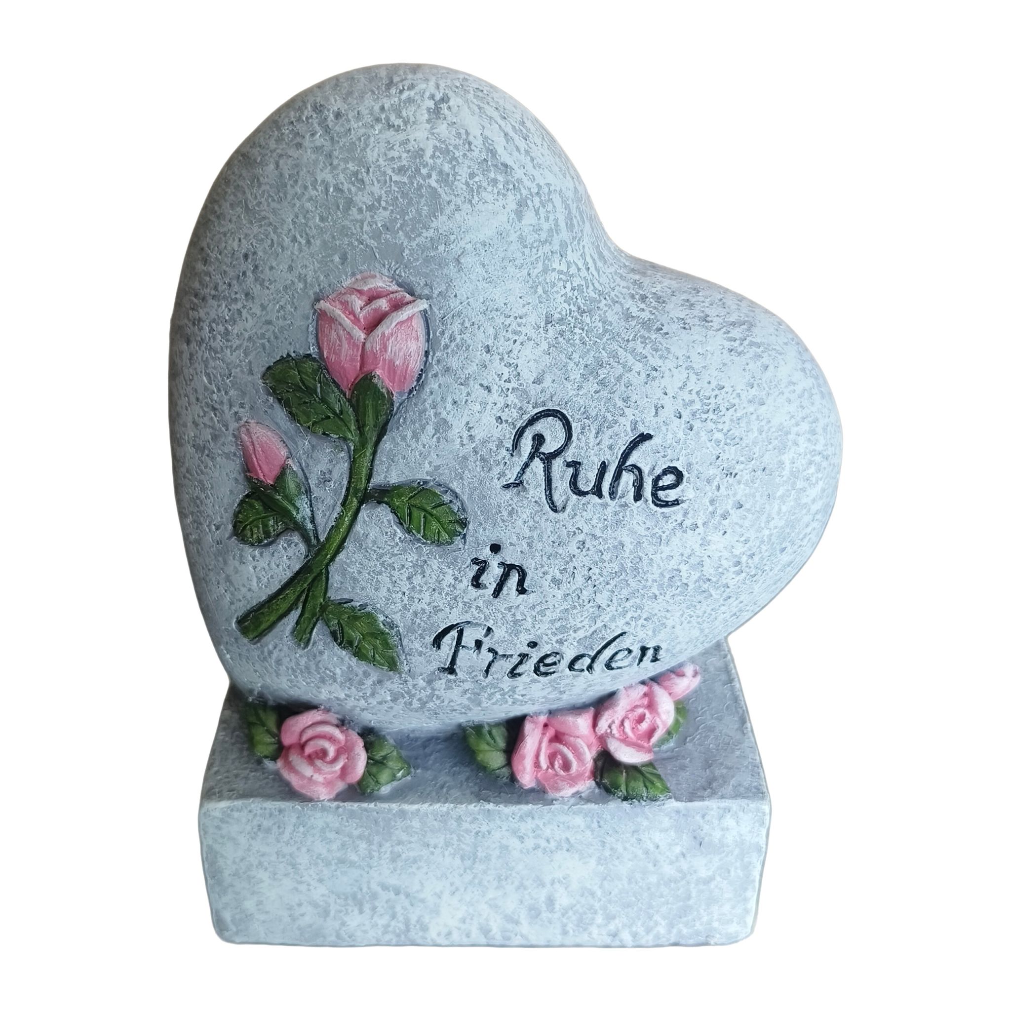 Grabschmuck Herz mit Spruch Grau