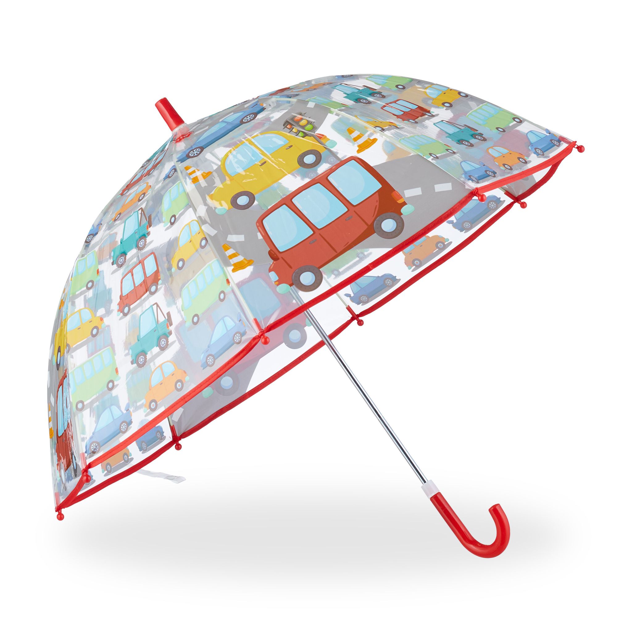 Kinderregenschirm Gelb-Rot-Transparent