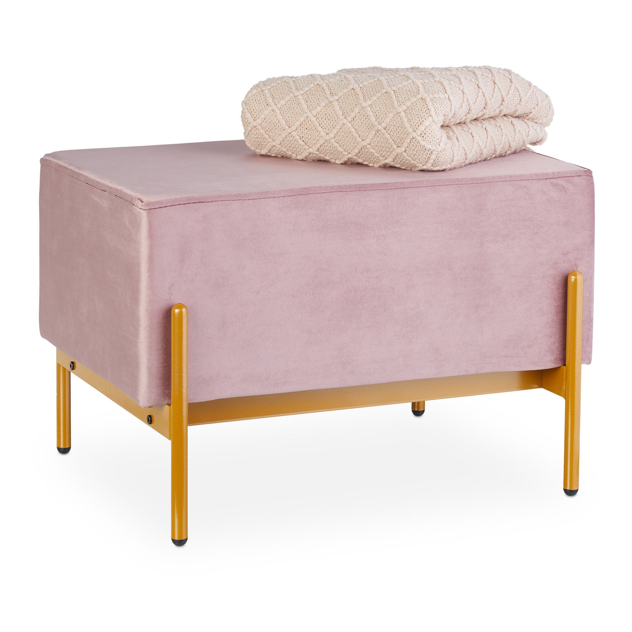 Sitzbank Samt Beige-Rosa