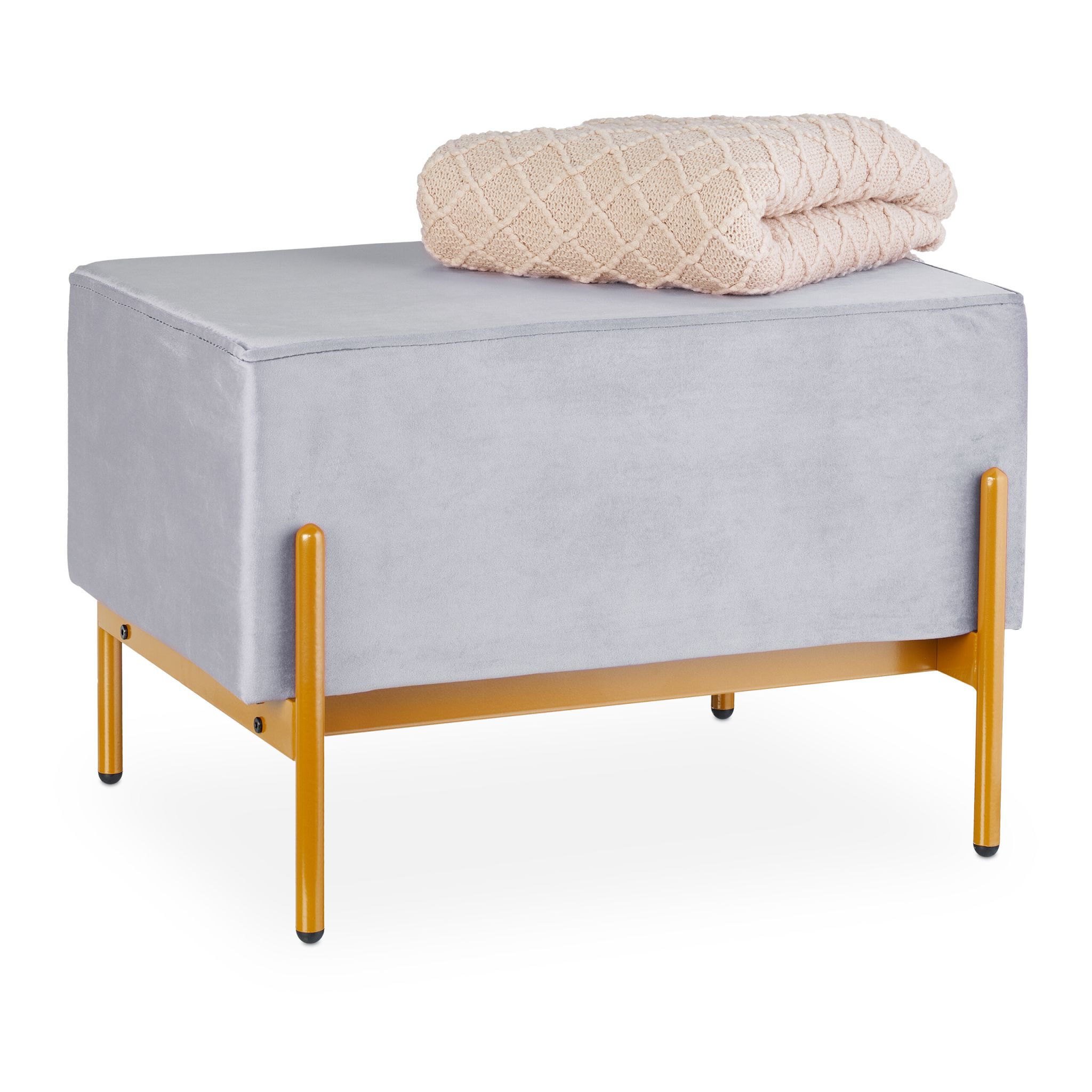Sitzbank Samt Beige-Grau