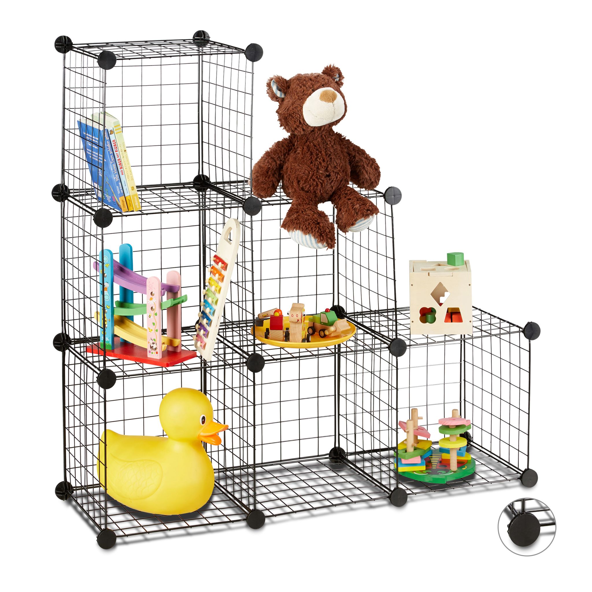 Regalsystem Drahtgitter 6 Fächer Schwarz