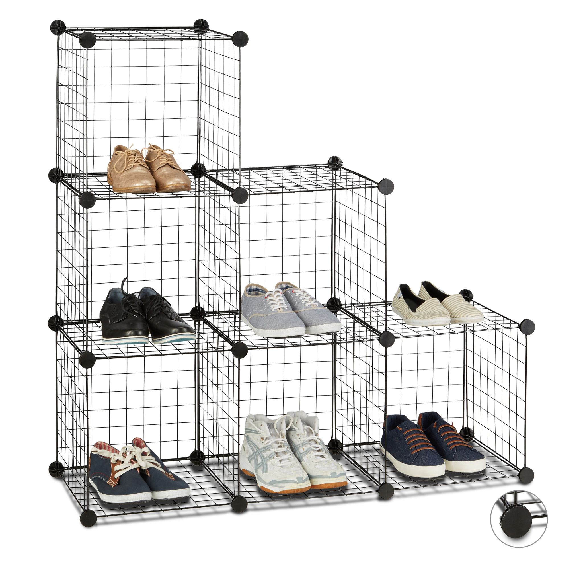 Regalsystem Drahtgitter 6 Fächer Schwarz