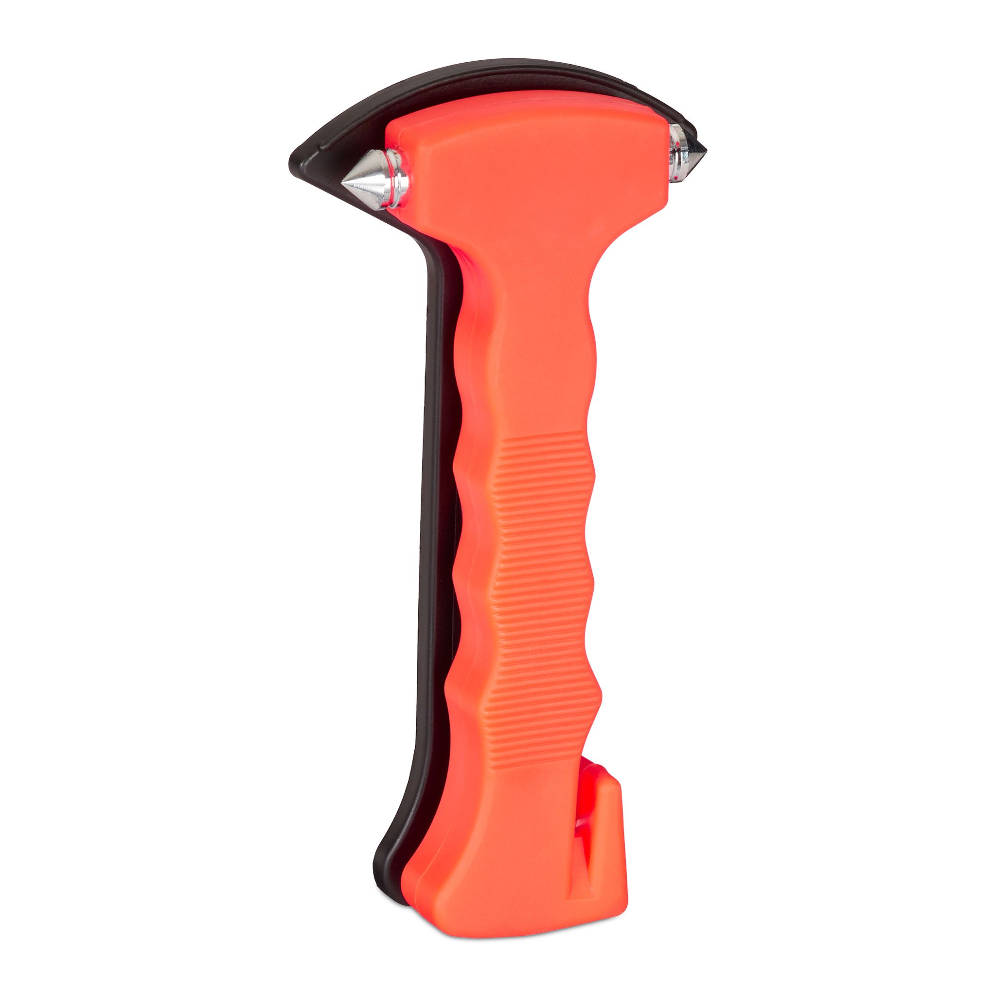 Notfallhammer Auto mit Gurtschneider Orange-Schwarz-Silber