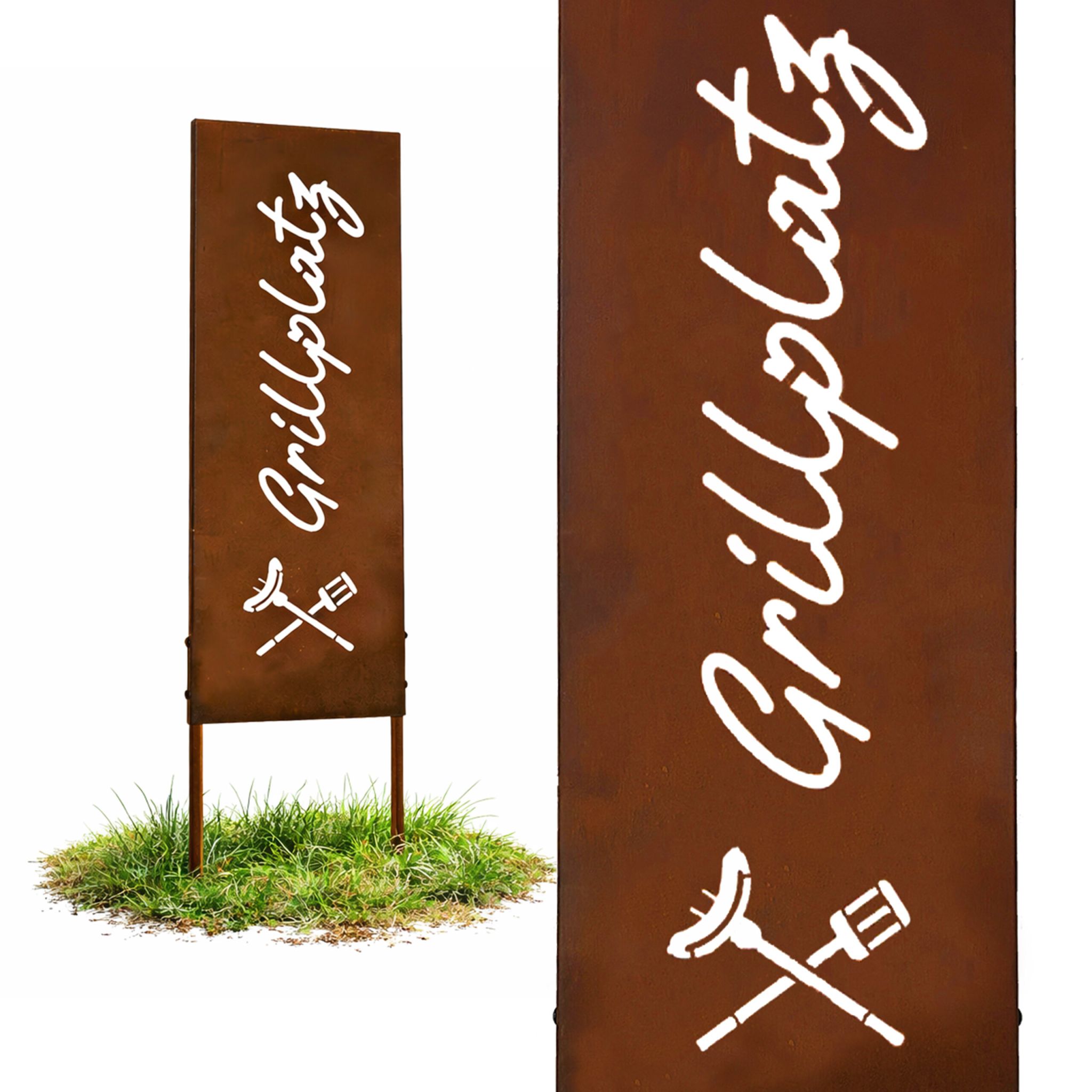 Edelrost Gartendeko zum Stecken Braun