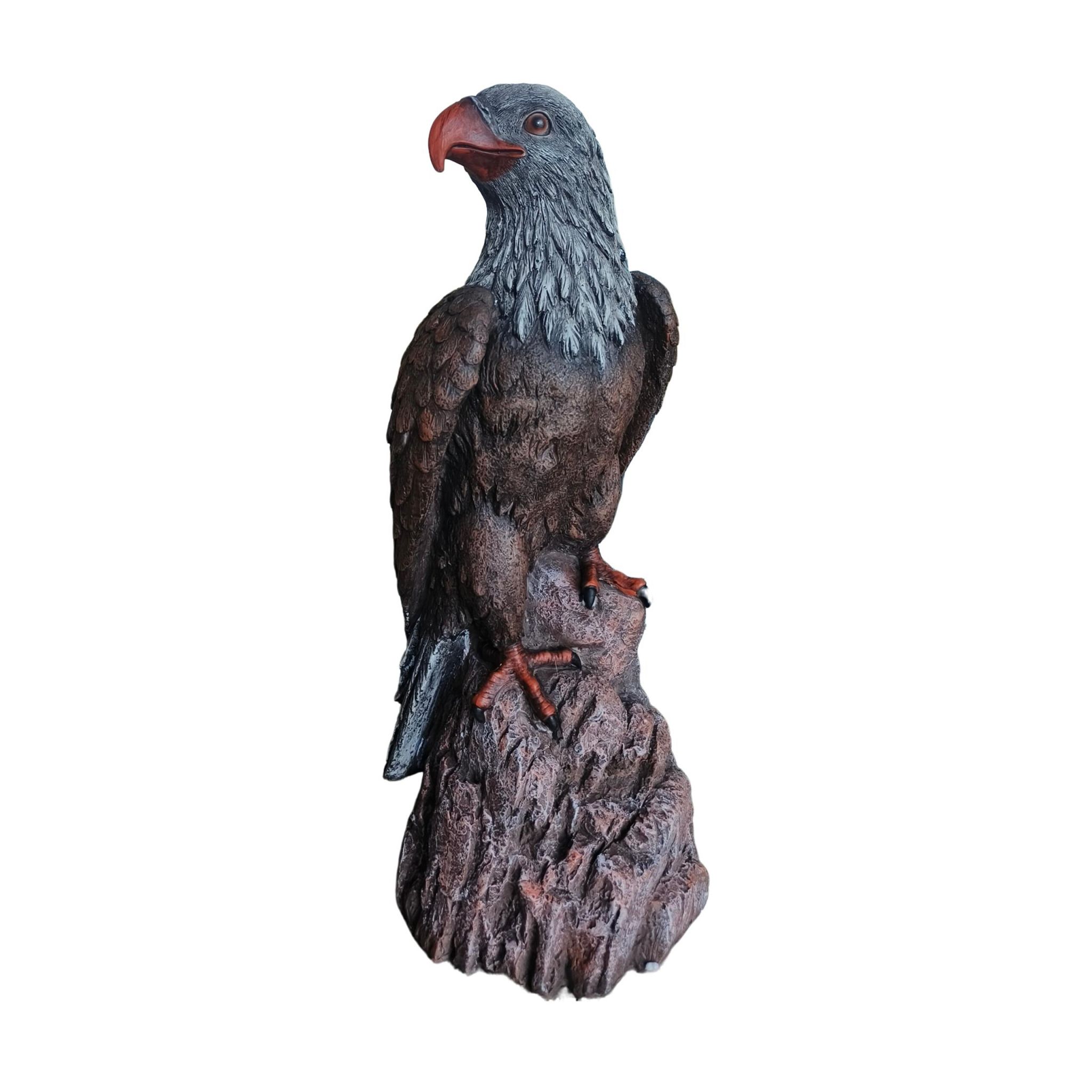 Adler Figur für den Garten Braun-Rot-Grau