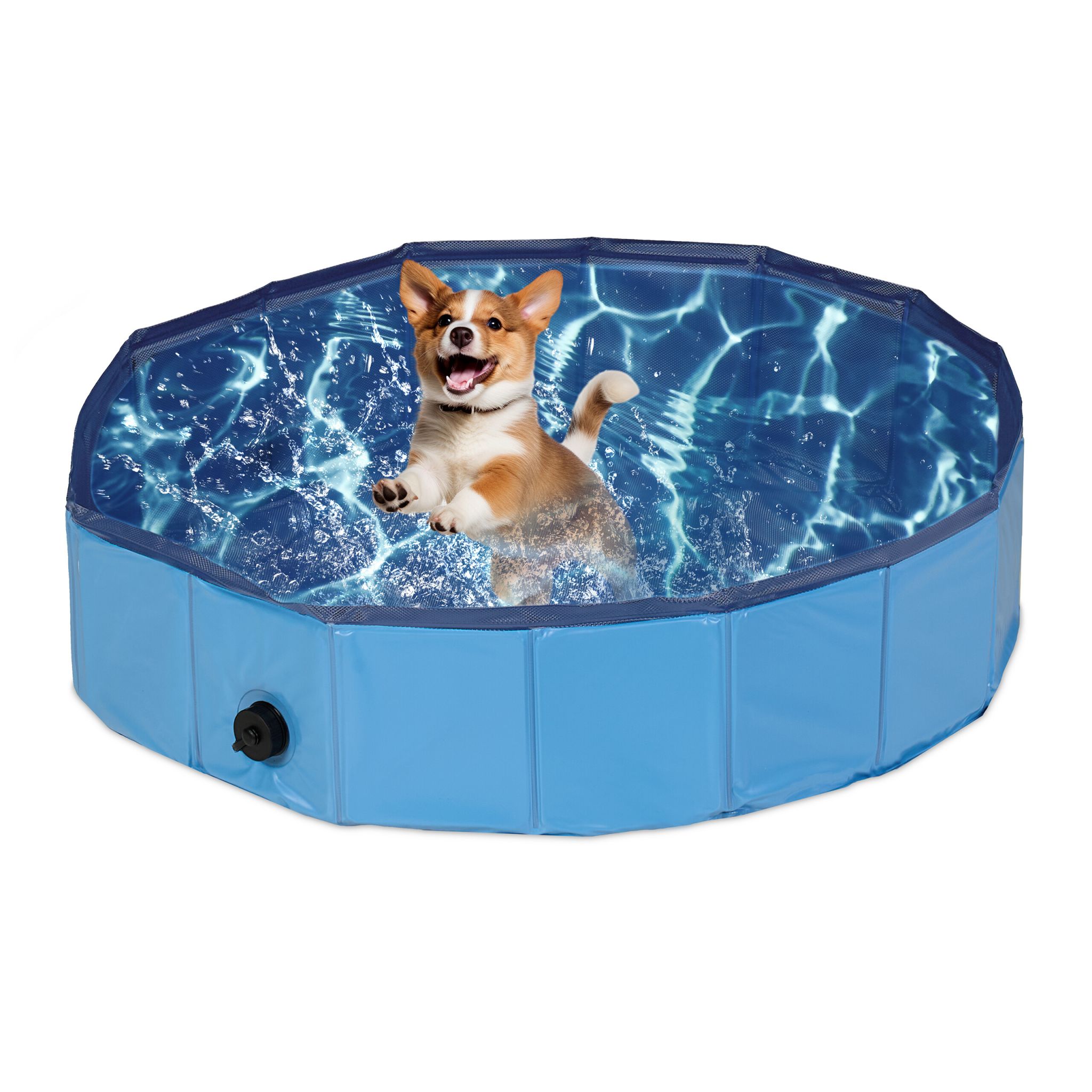 Hundepool Blau-Hellblau-Schwarz