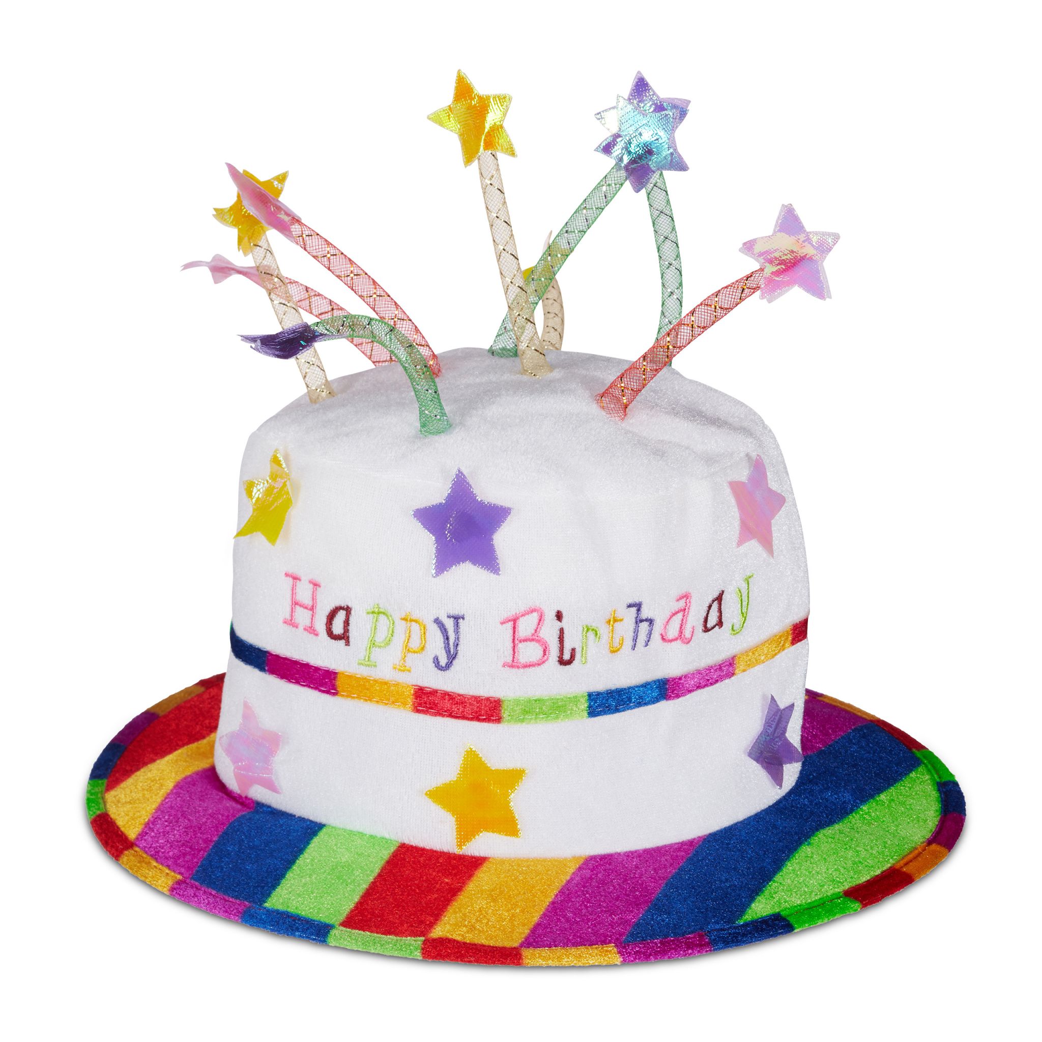 Happy Birthday Hut Torte Weiss-Blau-Rot