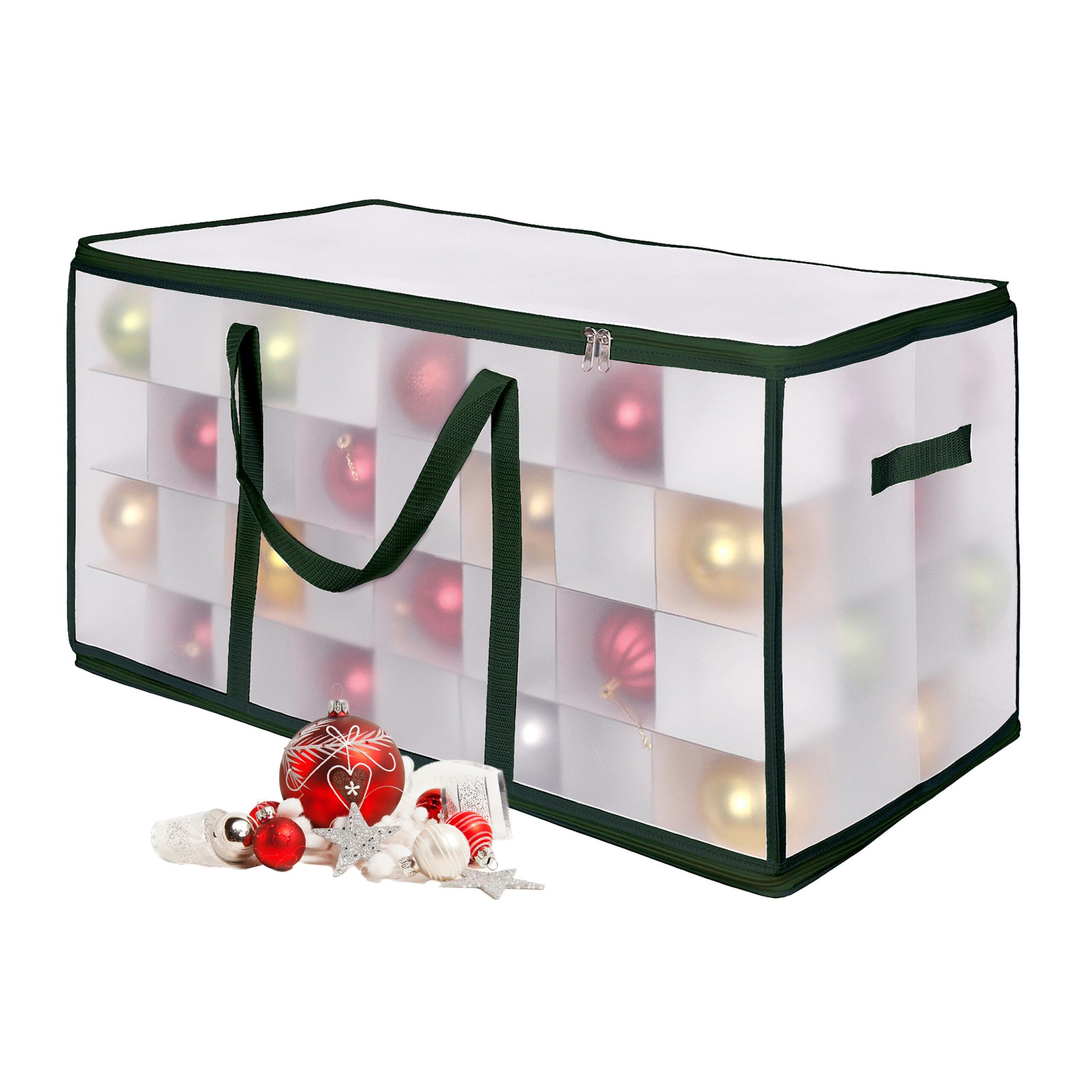Weihnachtskugel Aufbewahrungsbox Grün-Transparent Grösse 3