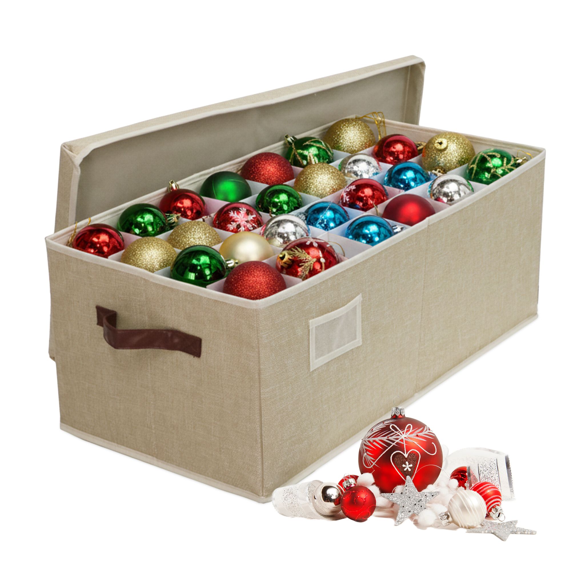 Weihnachtskugel Aufbewahrungsbox Beige-Braun
