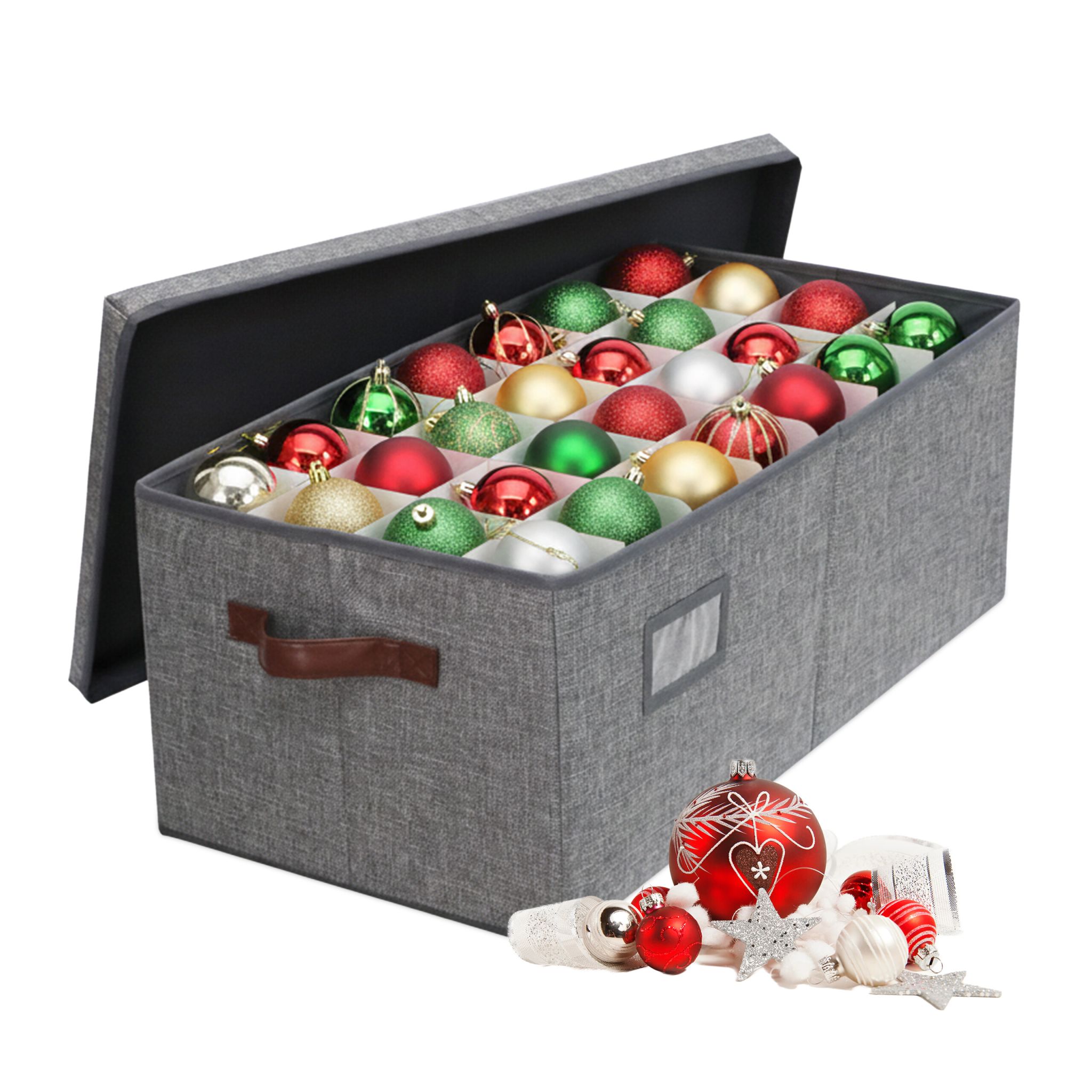 Weihnachtskugel Aufbewahrungsbox Grau-Braun
